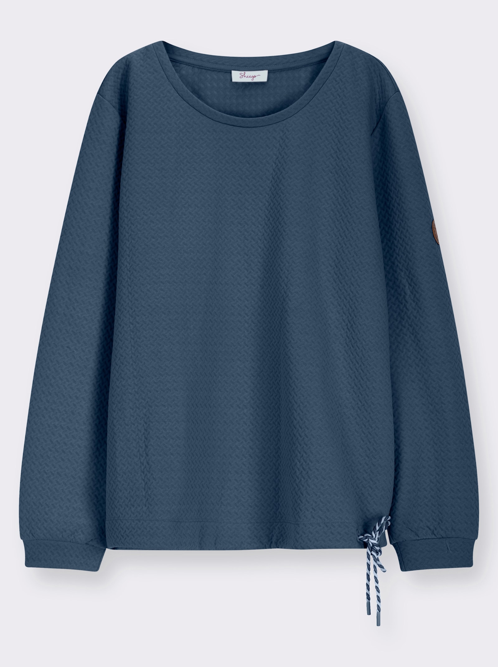 sheego Sweatshirt in strukturierter Optik - rauchblau