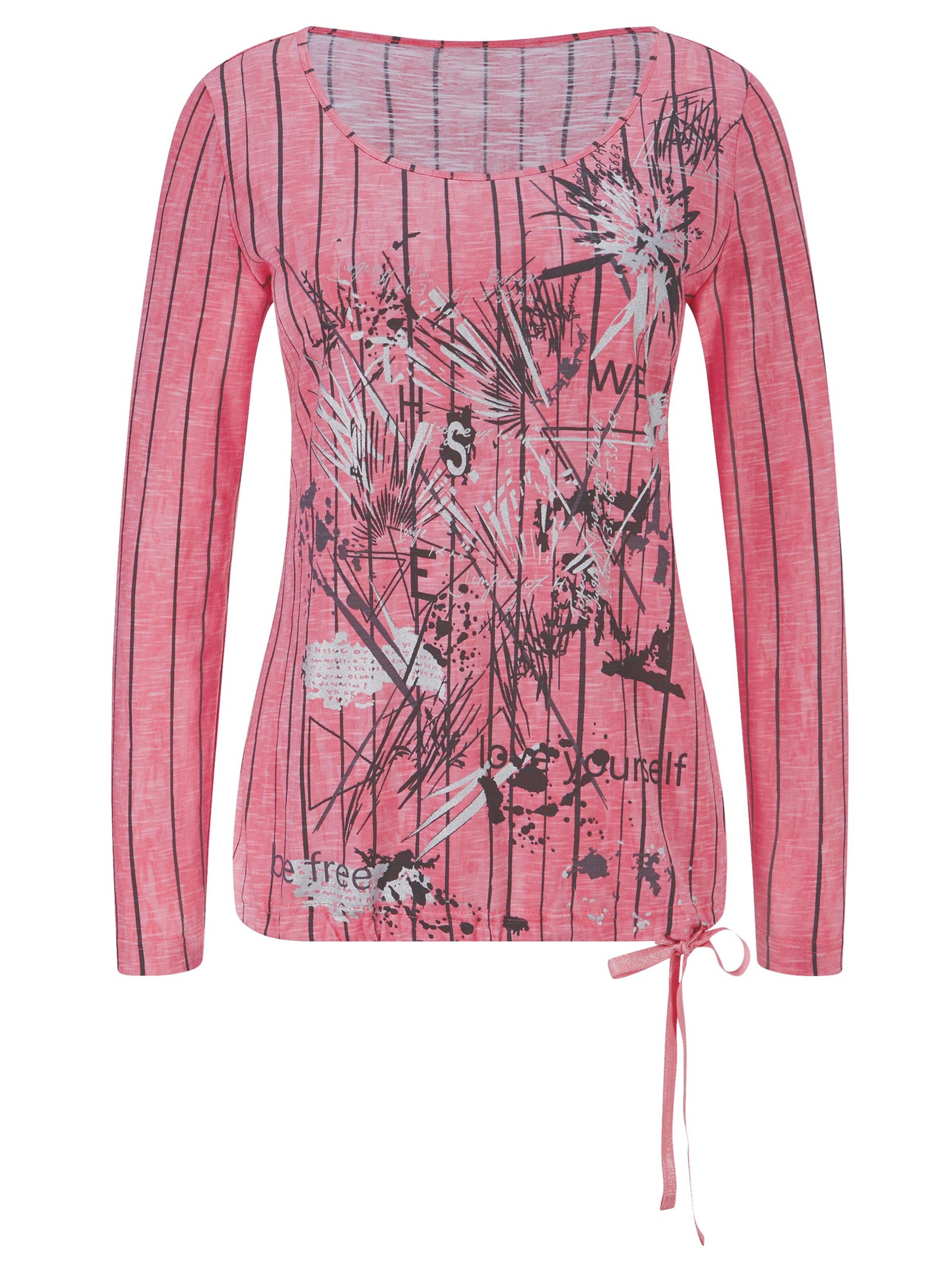 Shirt - koralle-grau-bedruckt