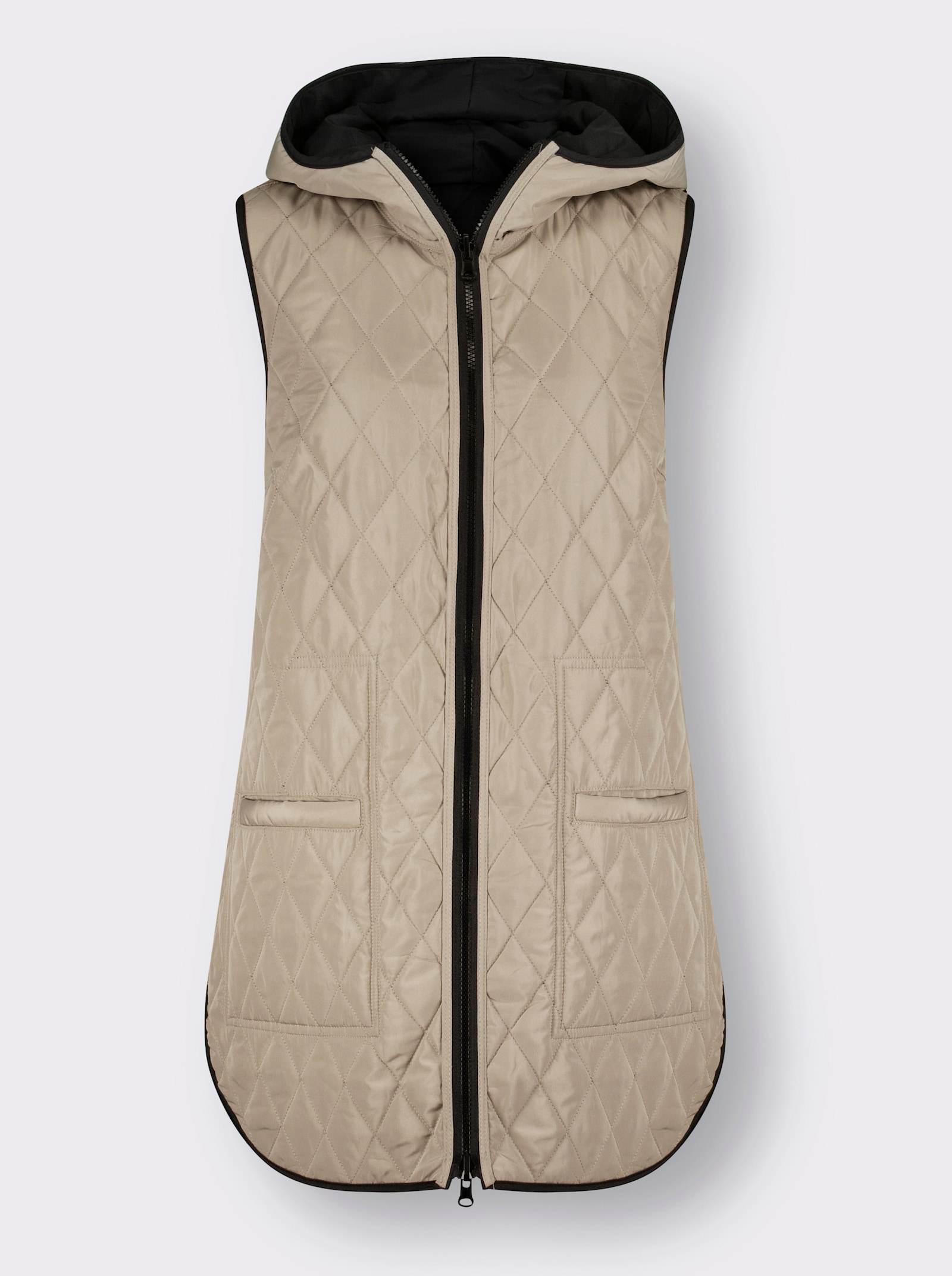 Omkeerbaar bodywarmer - sesam/zwart