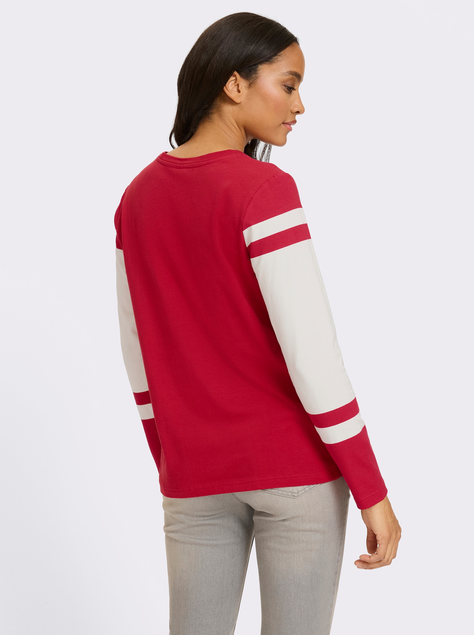 heine Langarmshirt mit Print-Motiv - rot-bedruckt