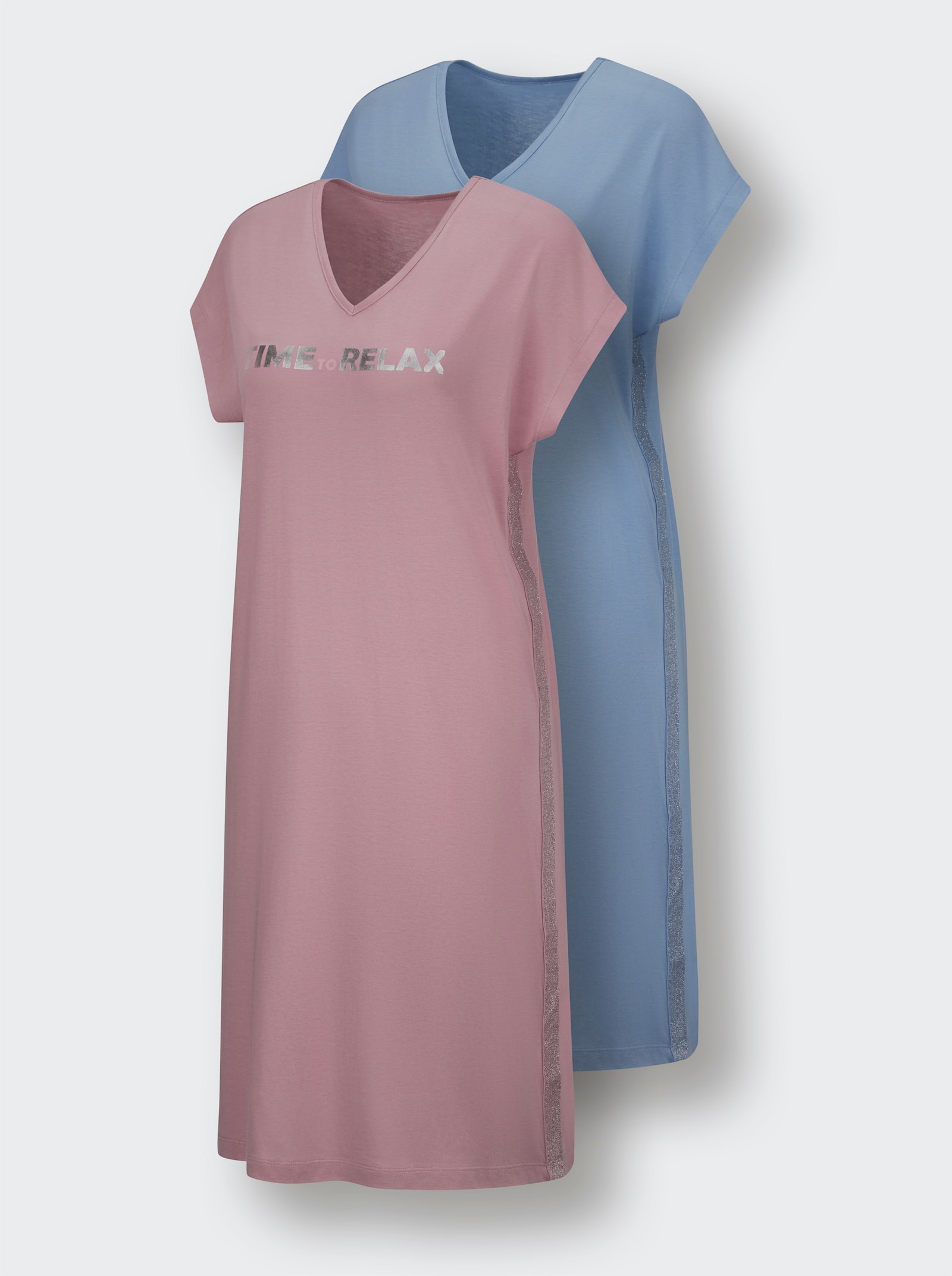 wäschepur Slaapshirts - mauve + bleu