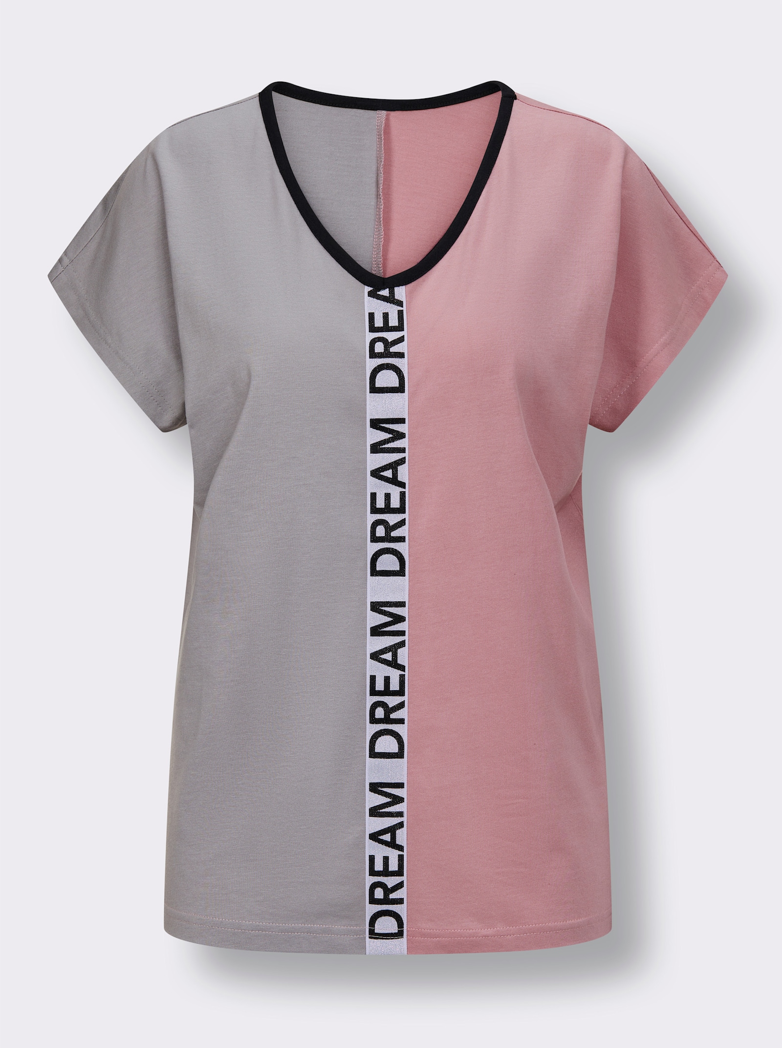 wäschepur Shorty mit Glitzerband und Schriftzug - schwarz-hortensie