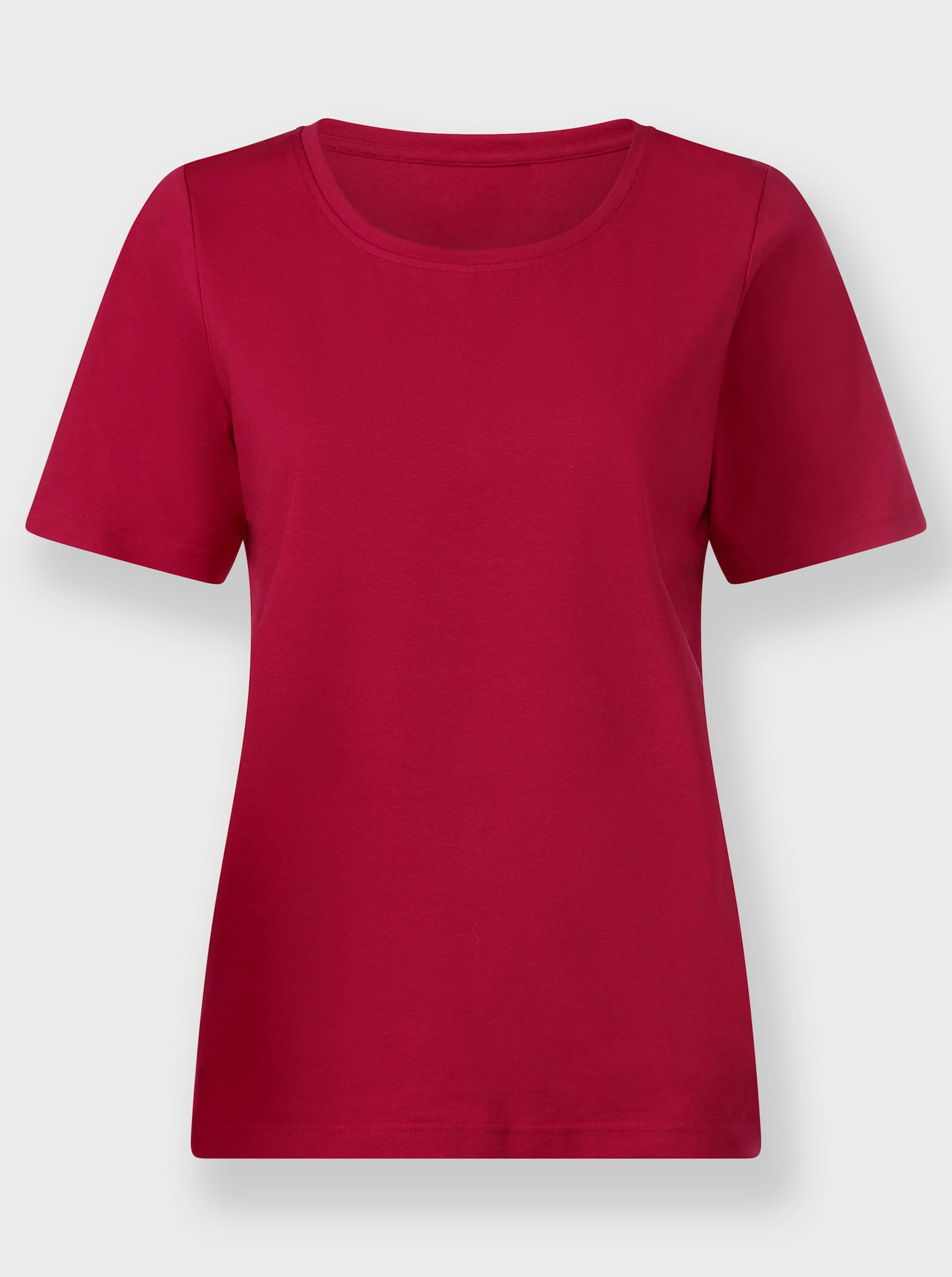 Kurzarmshirt mit Rundhals-Ausschnitt - rot