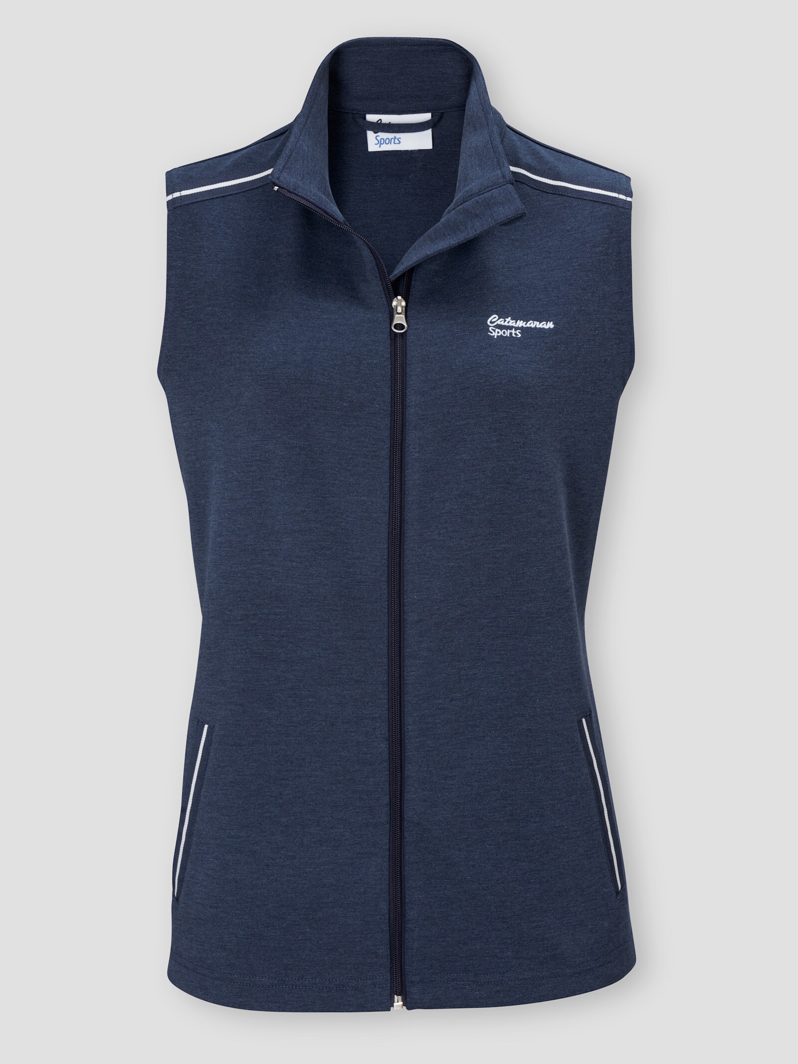 Catamaran Sports Sweatweste mit Kontrasten - marine-meliert