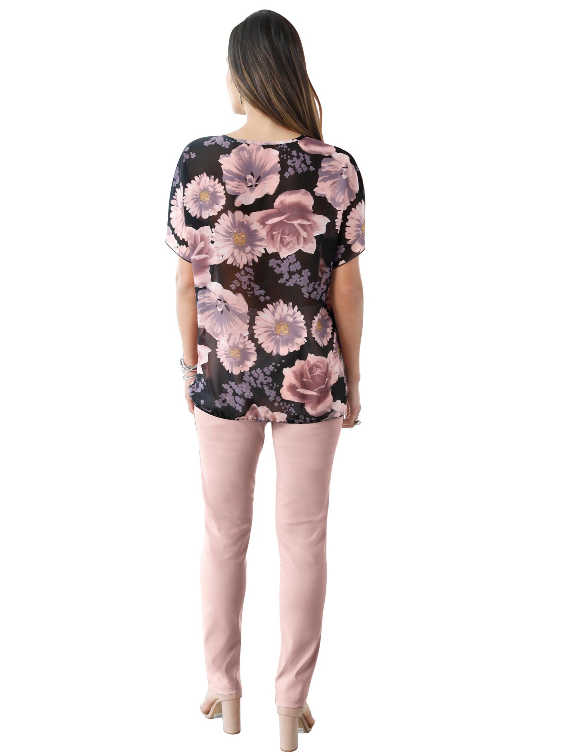 Blusenshirt - schwarz-gemustert