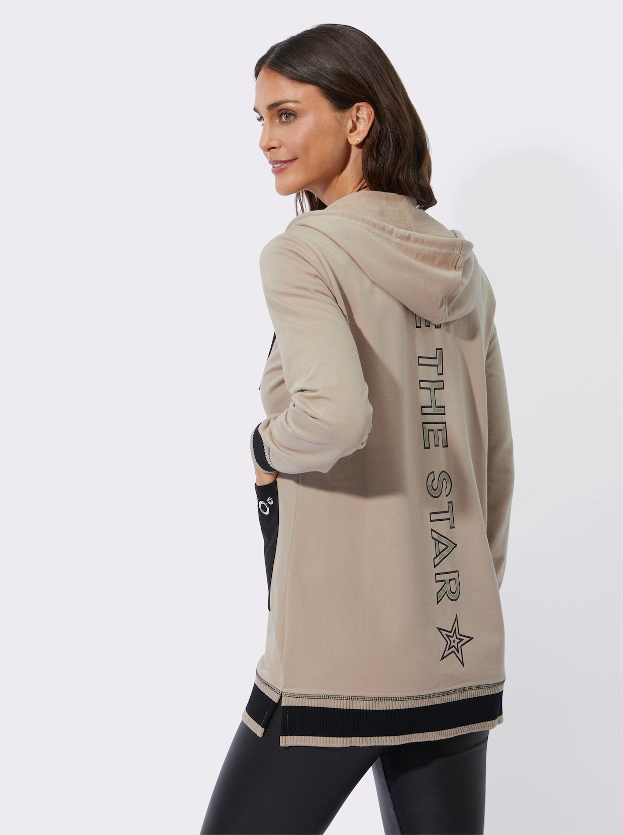 Sweatvest - sesam/zwart