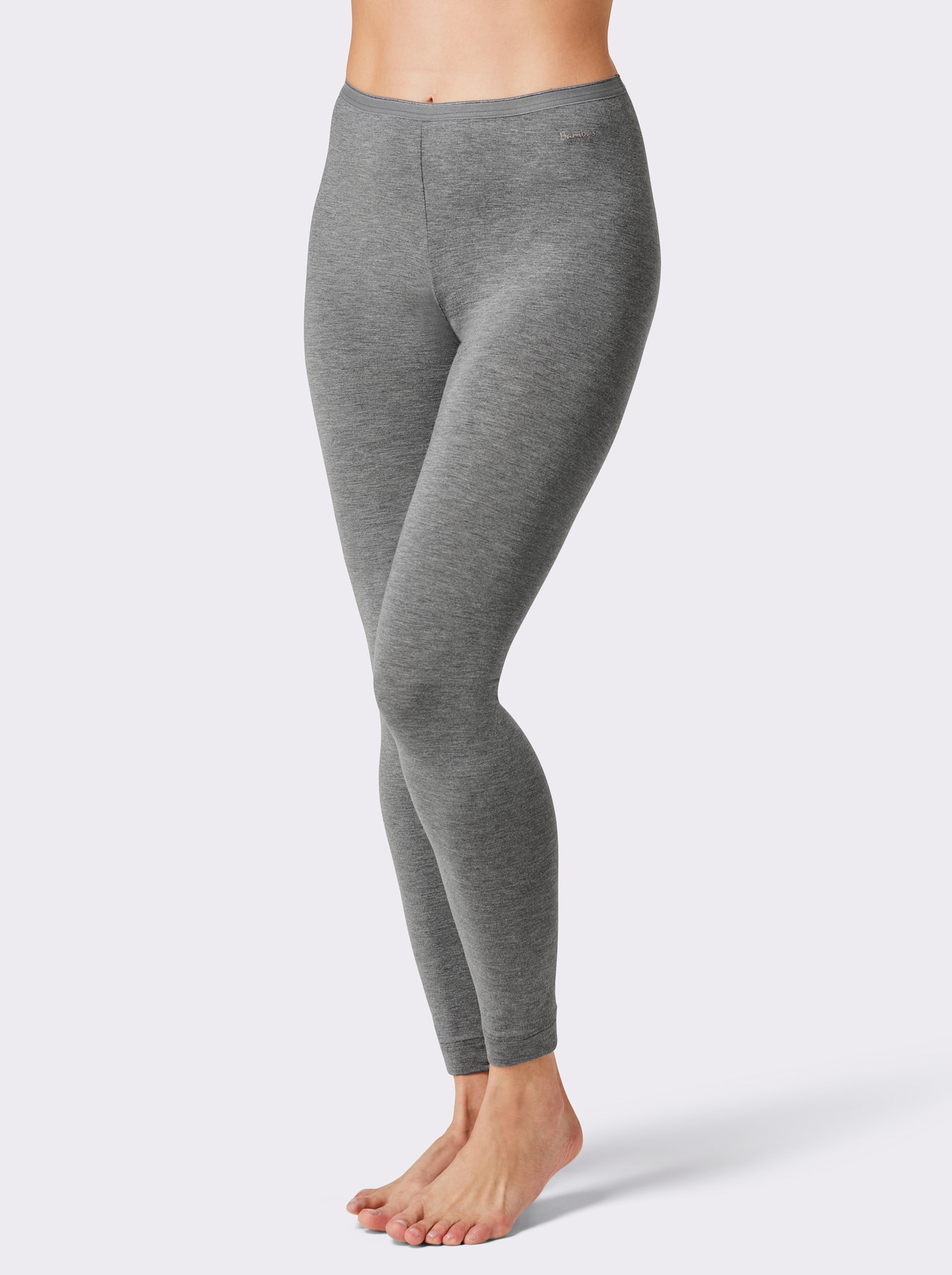 Funktionsleggings in atmungsaktiver Qualität - grau-meliert