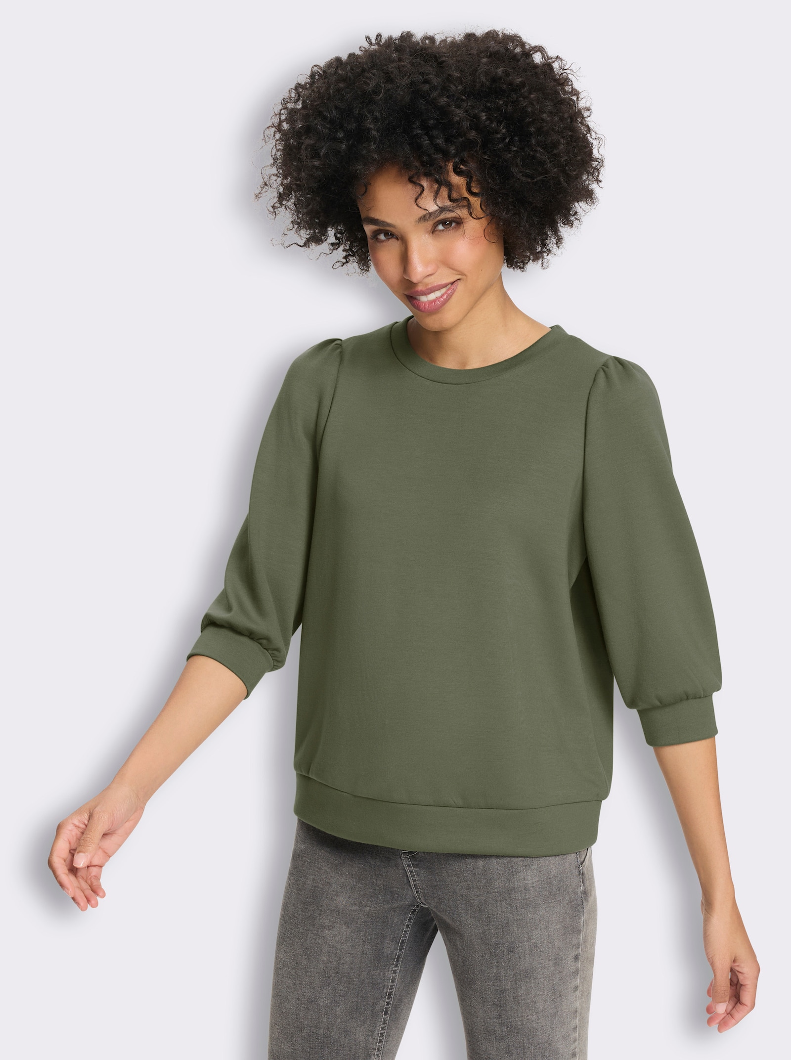 heine Sweatshirt mit 3/4-Arm - khaki