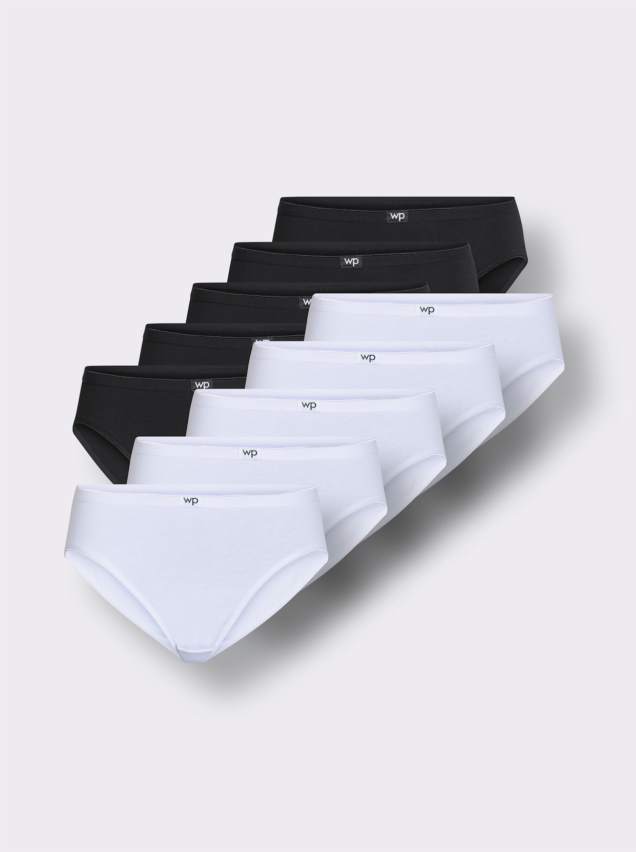 wäschepur Dámske boxerky so zvýšeným pásom - 5x biela + 5x čierna