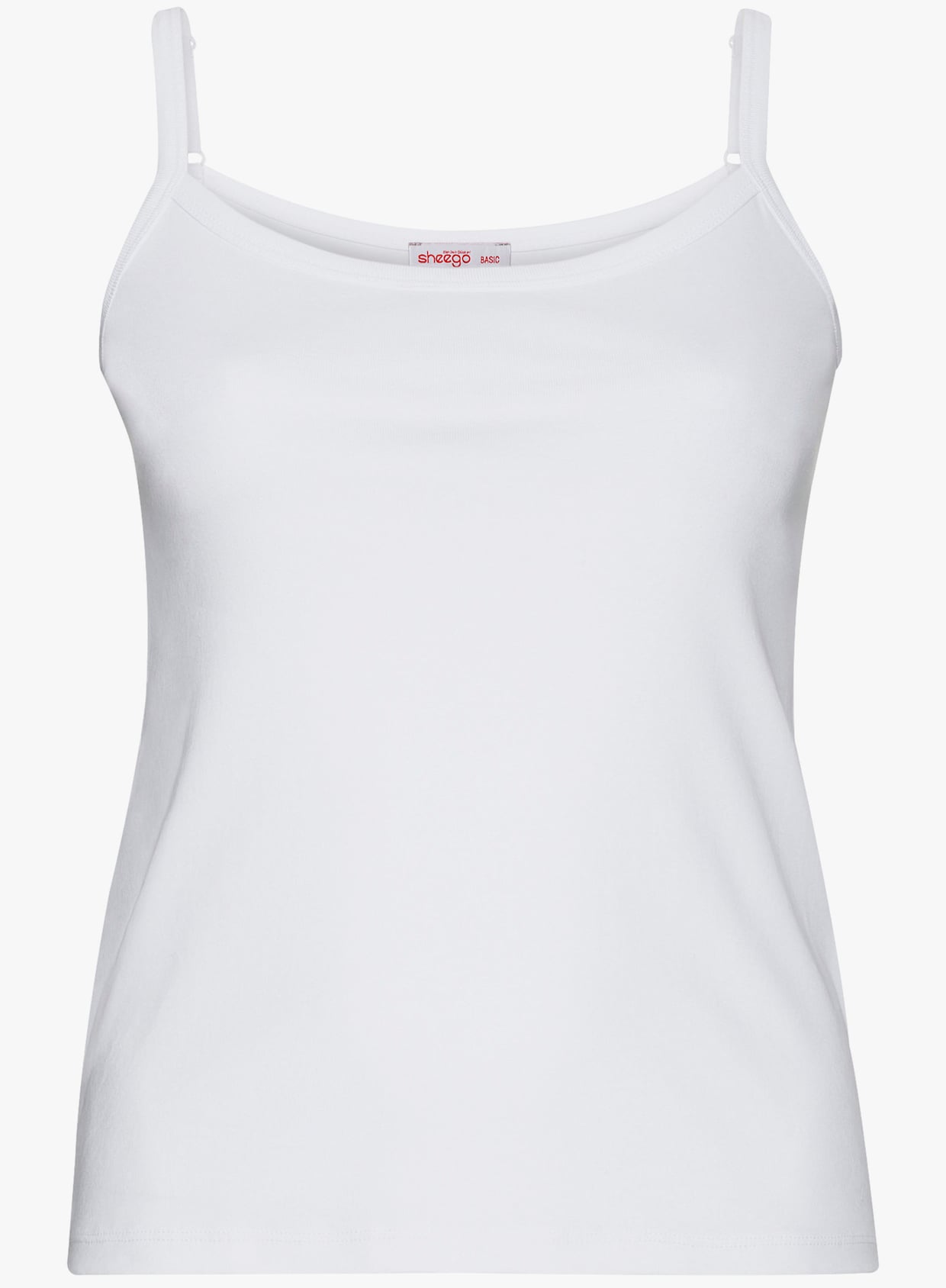 sheego Spaghettitop in Rippqualität - weiß