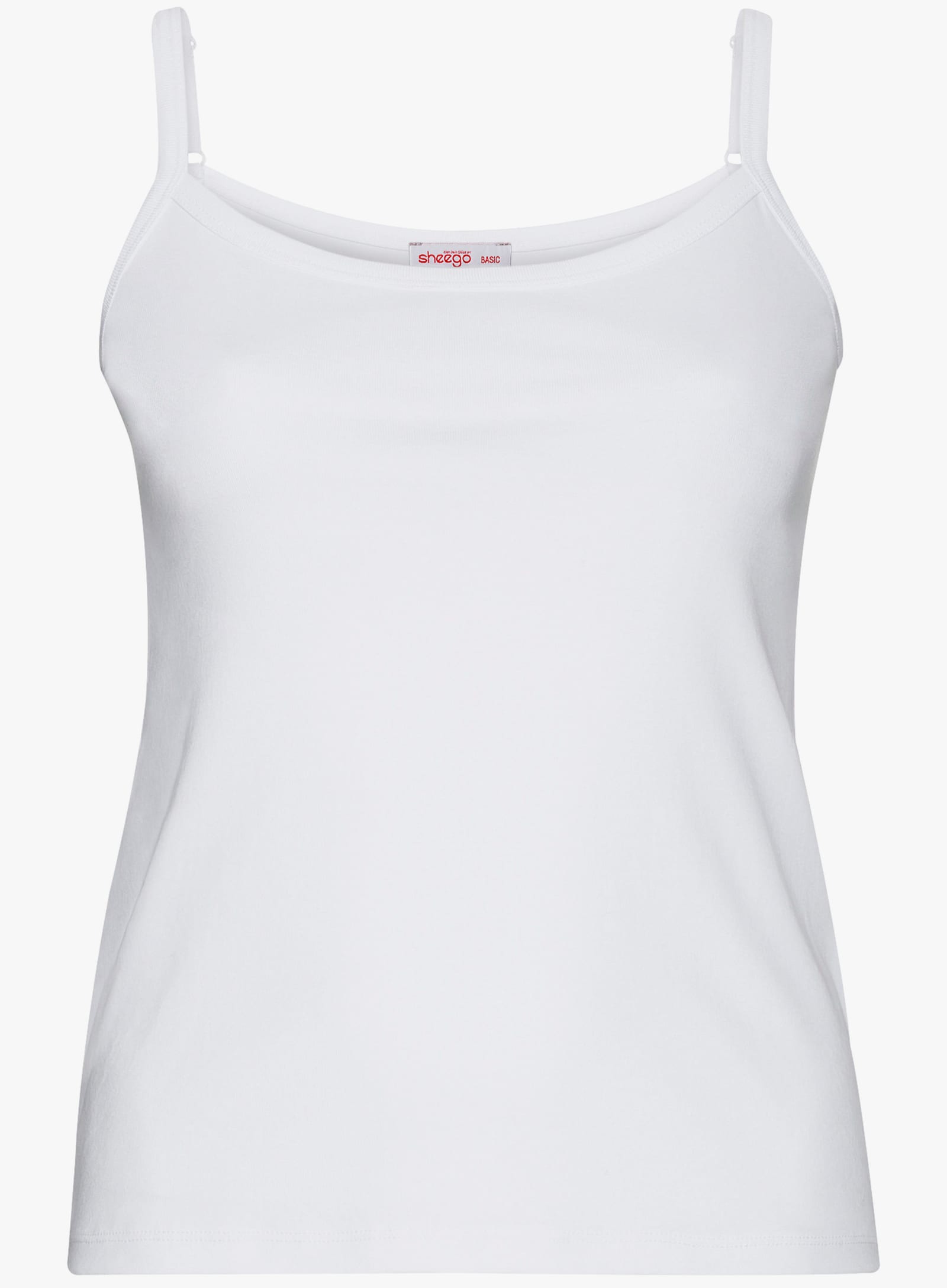 sheego Spaghettitop in Rippqualität - weiß