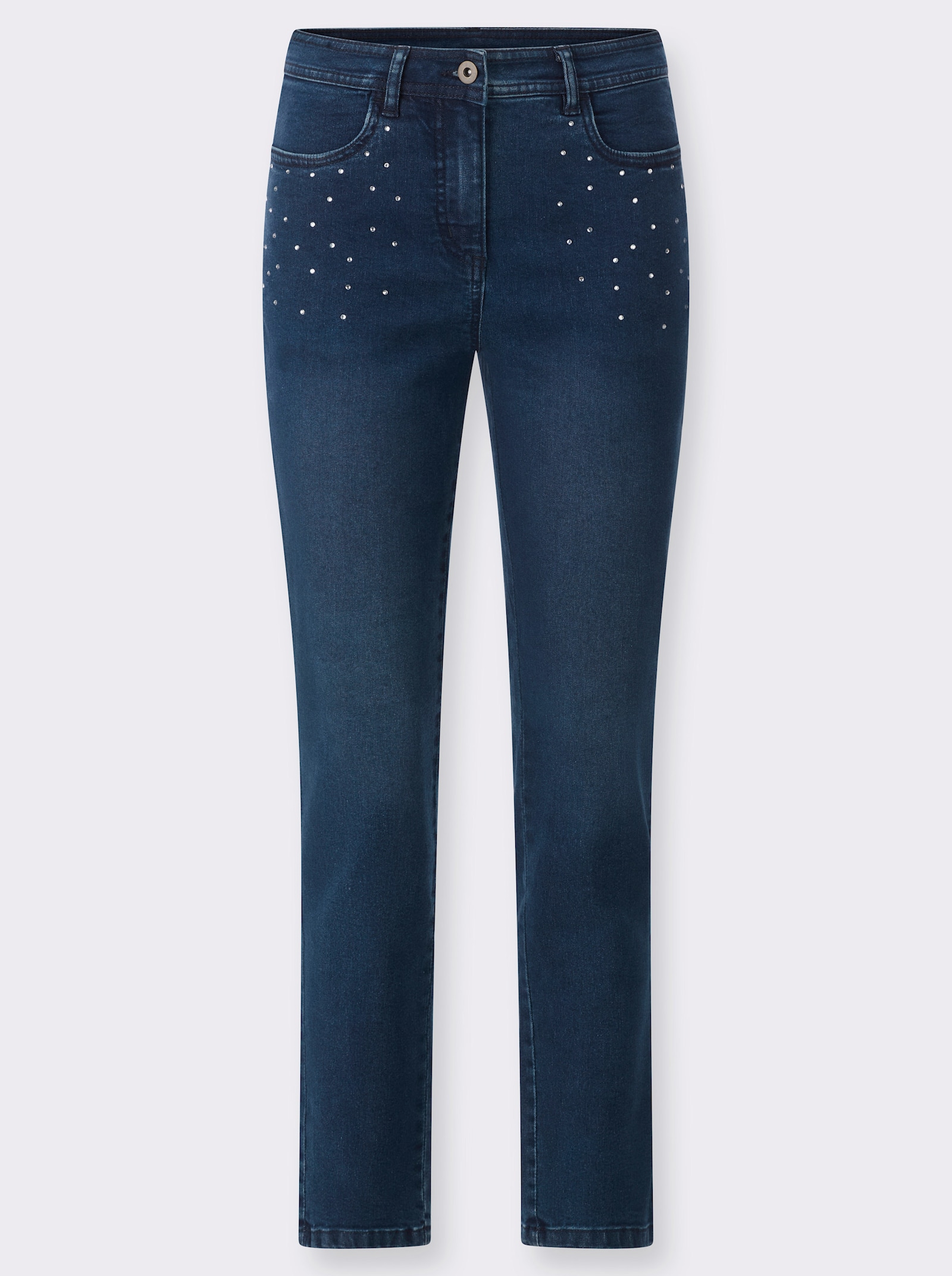 Jeans met glittersteentjes - blue-stonewashed
