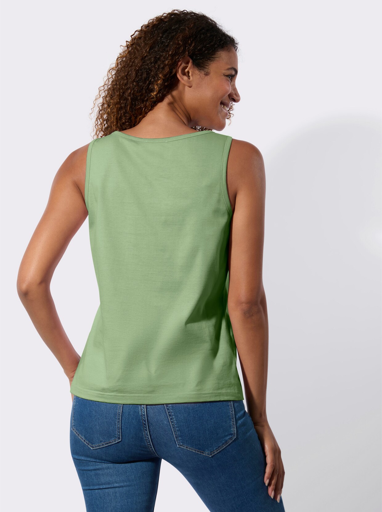Shirttop - eucalyptus + ecru
