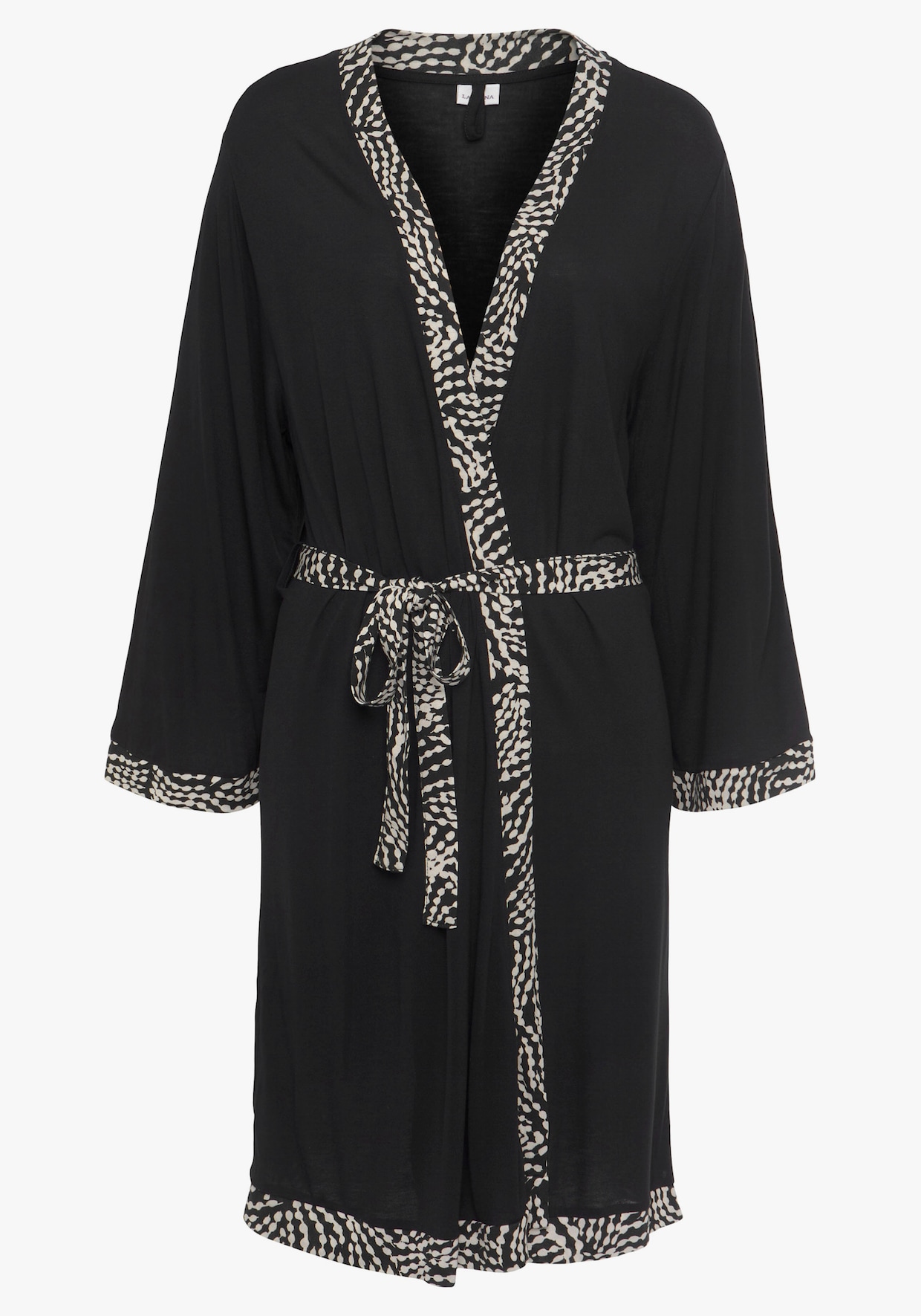 LASCANA Kimono - zwart/wit gestippeld