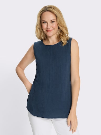 Blusentop in Musselin-Qualität - dunkelblau