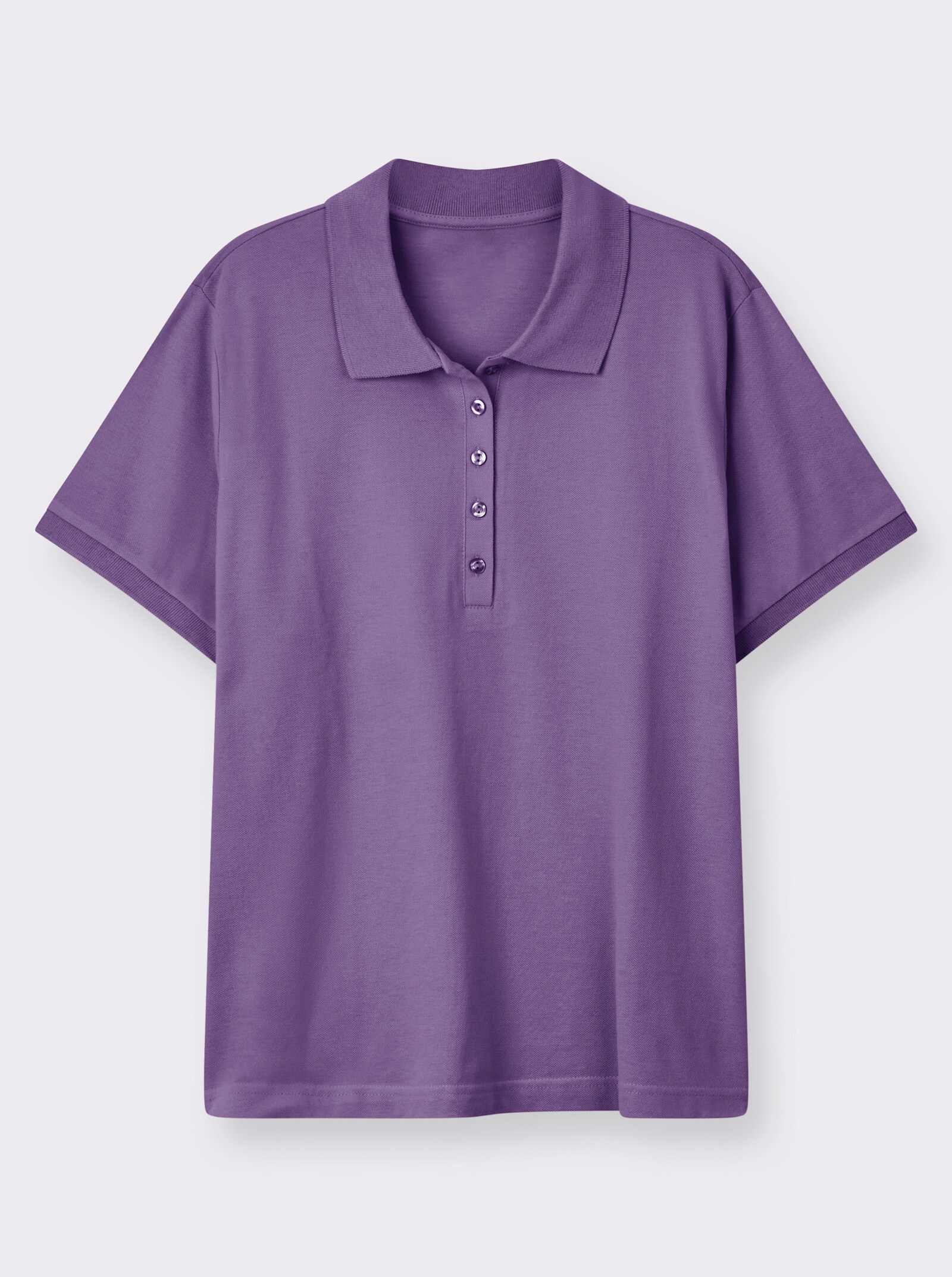 Poloshirt mit Seitenschlitzen - lila