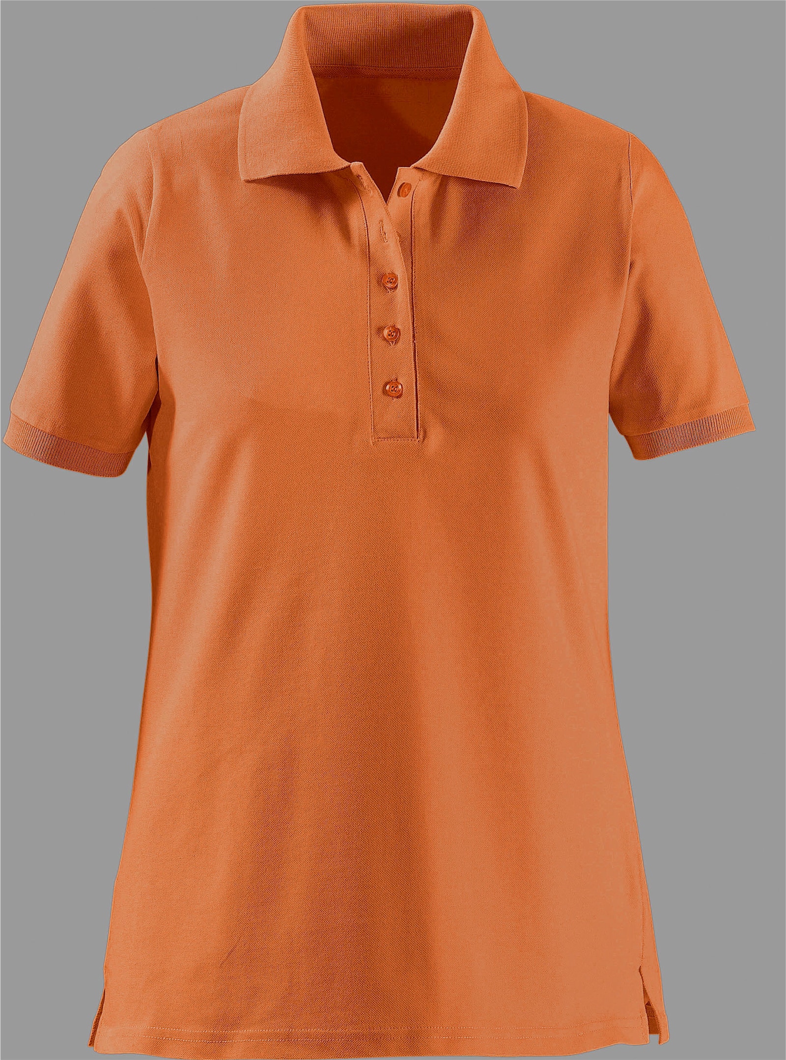 Poloshirt met zijsplitten - mandarijn
