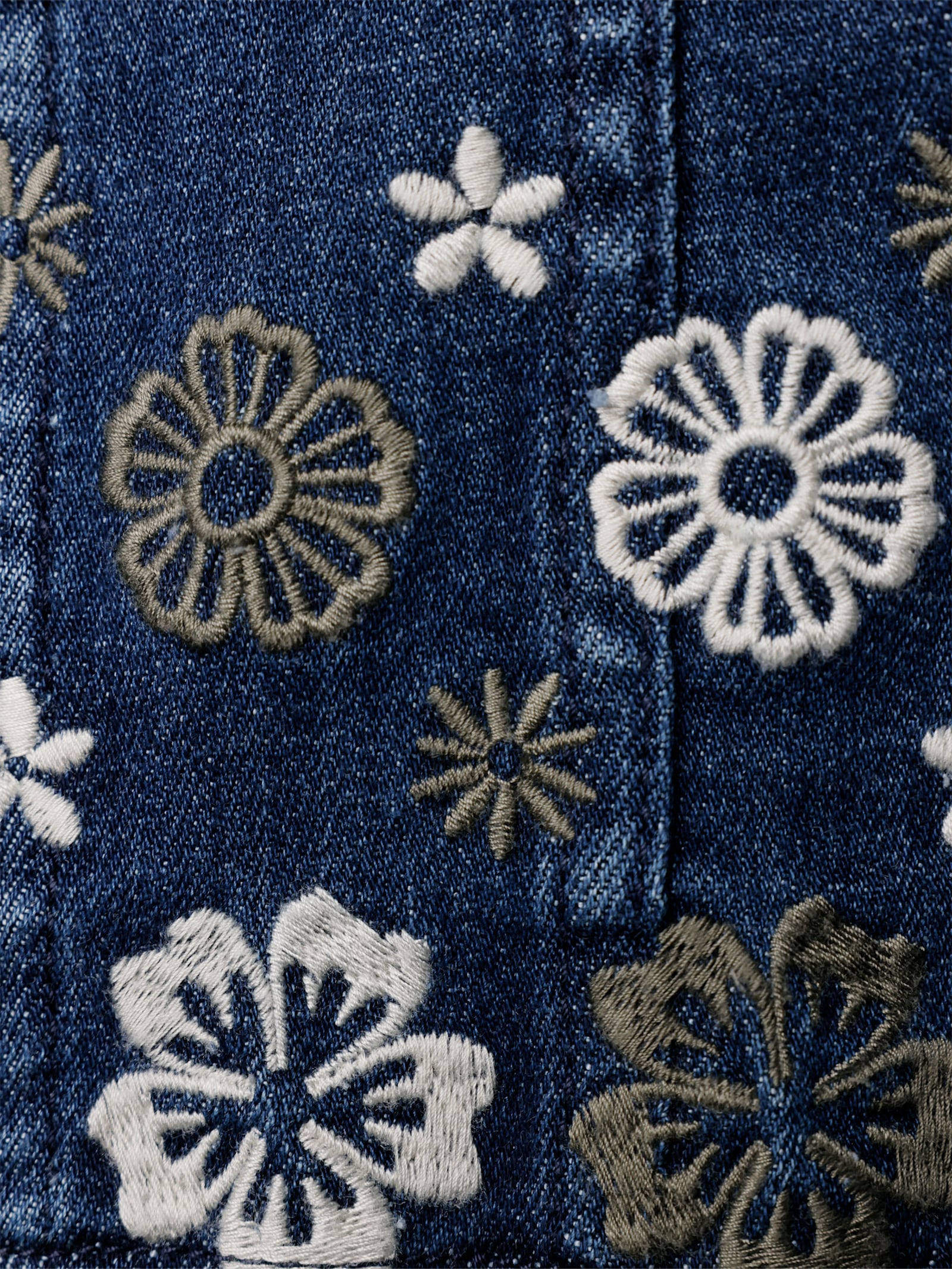 CREATION L PREMIUM Jeansblazer mit Blütenstickerei, weicher Material-Mix - blue-stone-washed