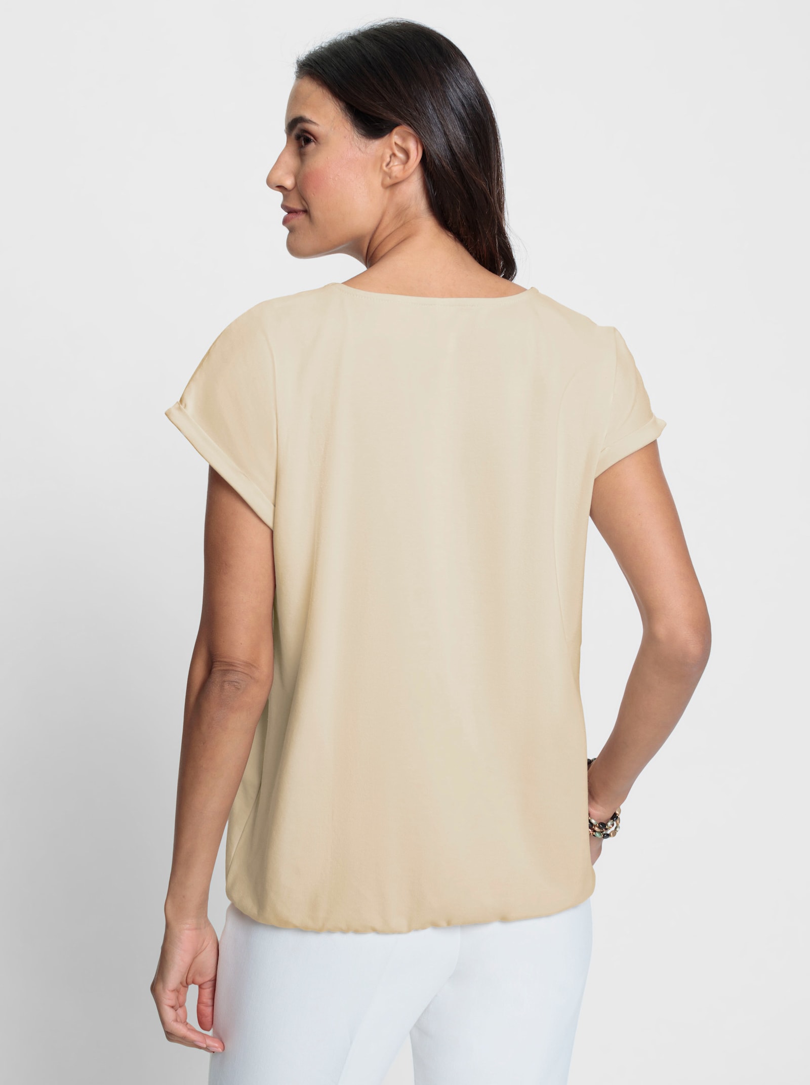 Shirt mit Front-Druck - elfenbein-beige-bedruckt