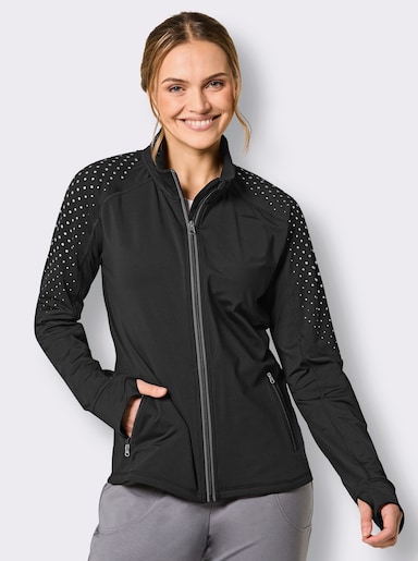 Catamaran Sports Funktionsjacke mit Daumenloch an den Ärmeln - schwarz