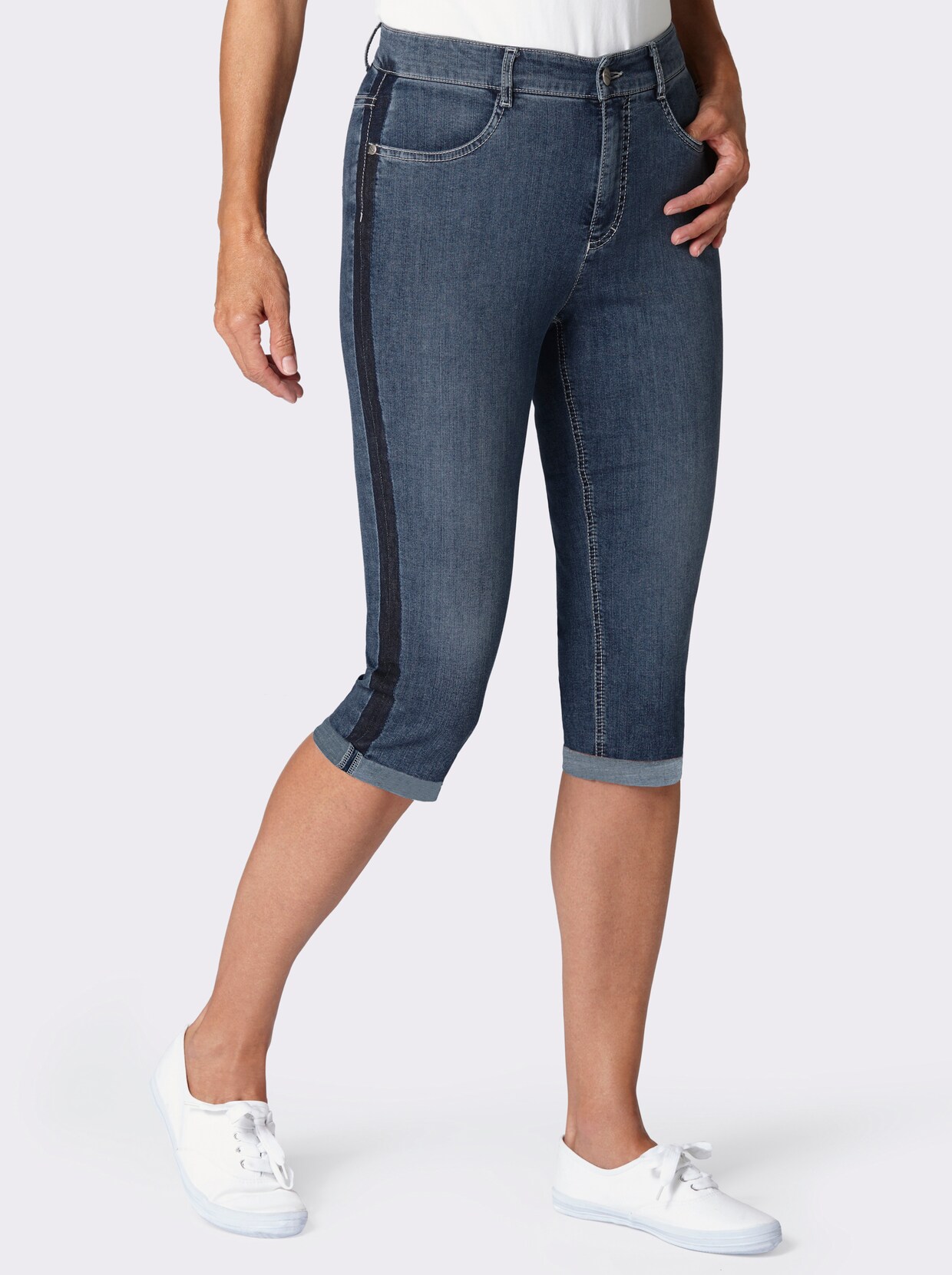 Caprijeans - blue-stone-washed