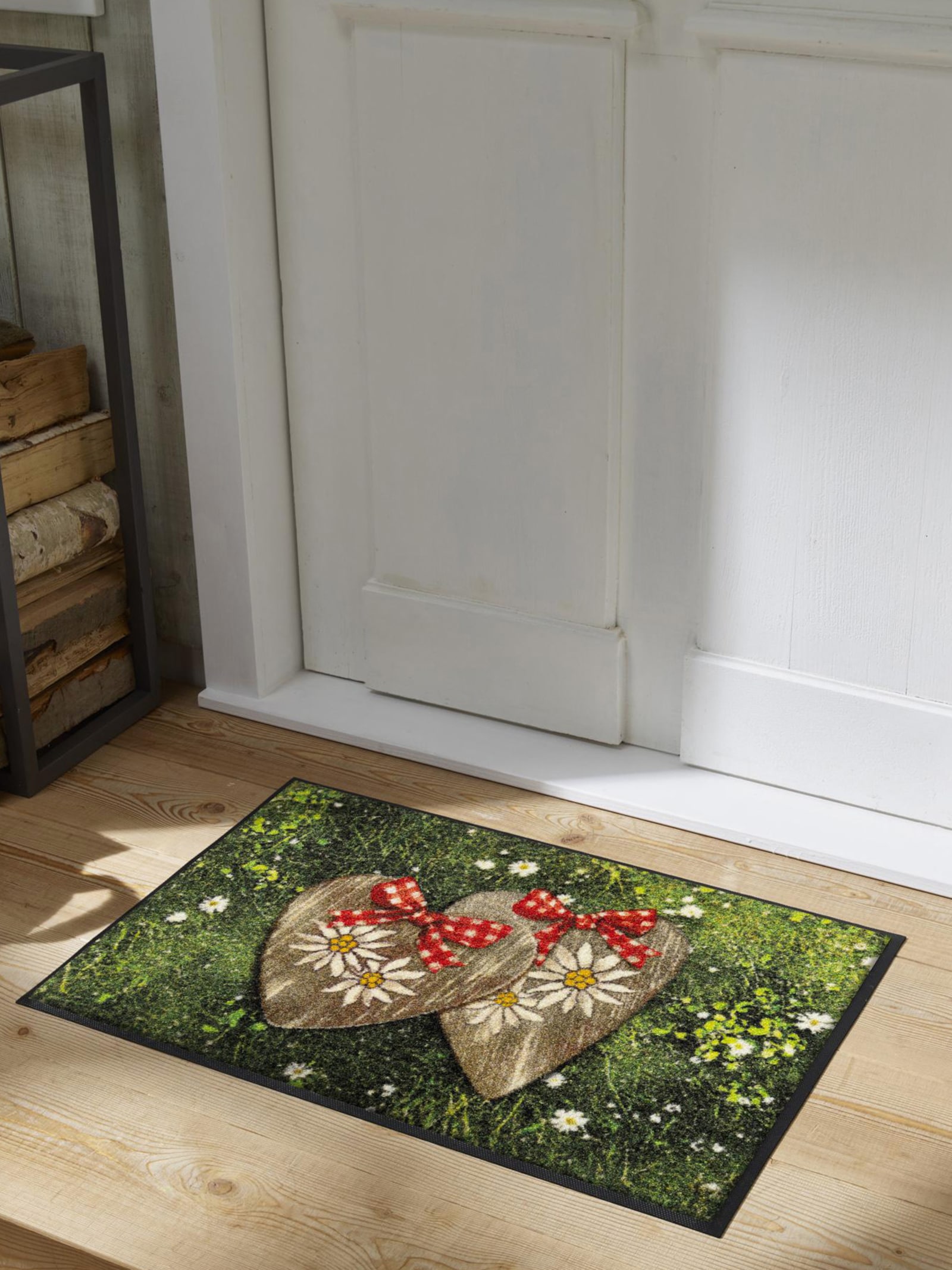 wash+dry by Kleen-Tex Fußmatte - grün-braun-bedruckt