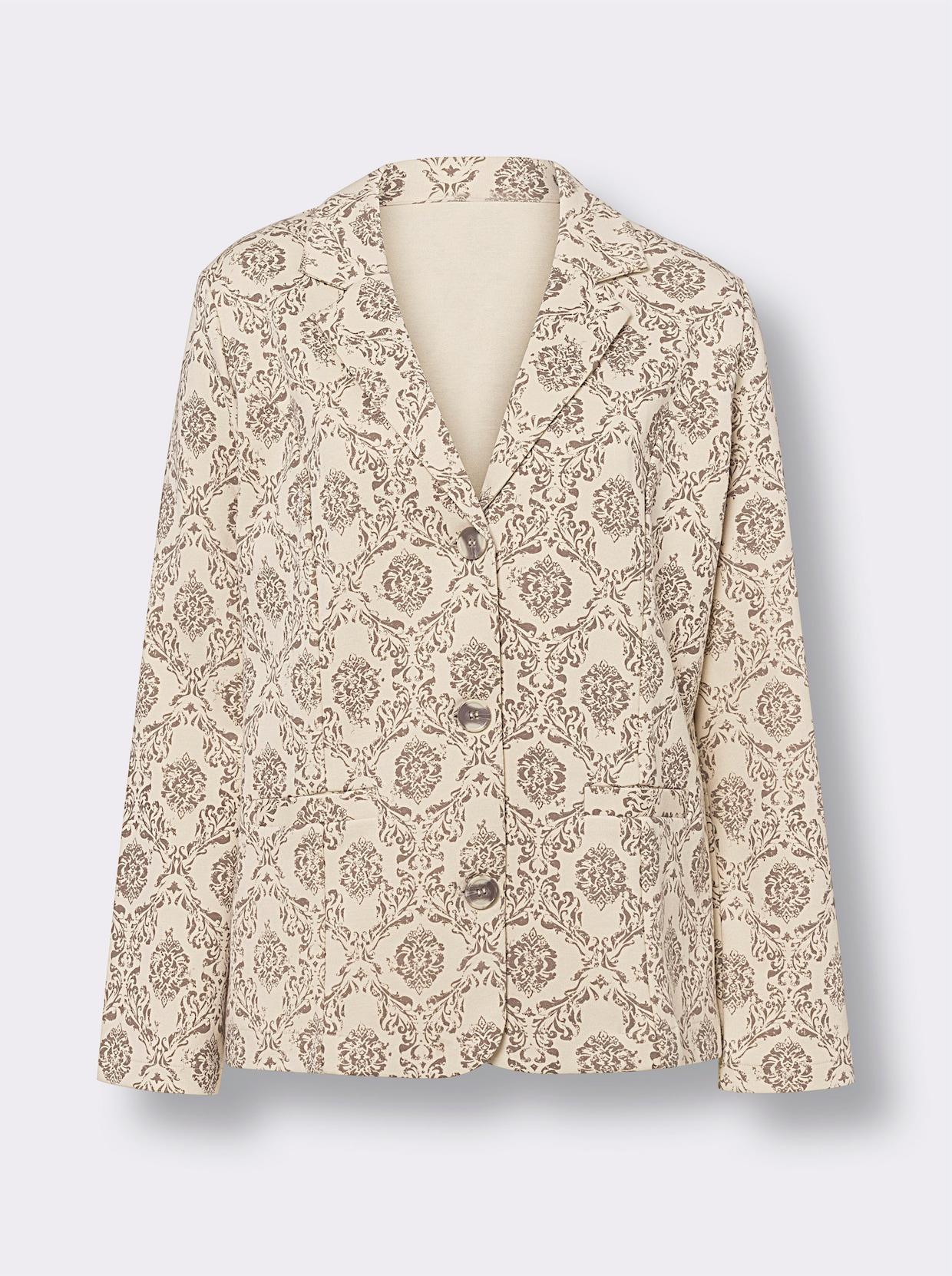 heine Jersey blazer - zand/donkertaupe bedrukt