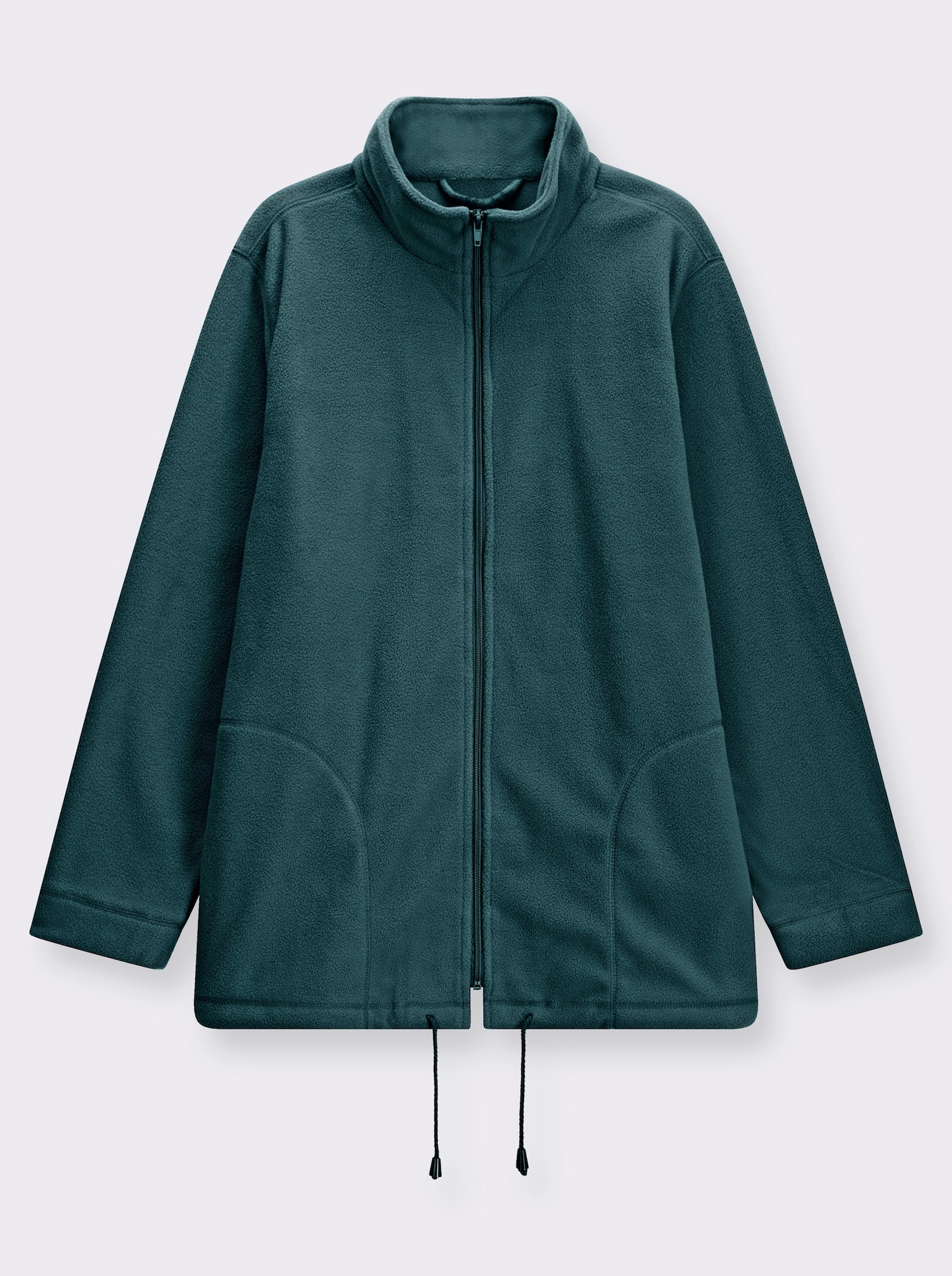 Fleecejacke Kordeldurchzug am Saum - petrol