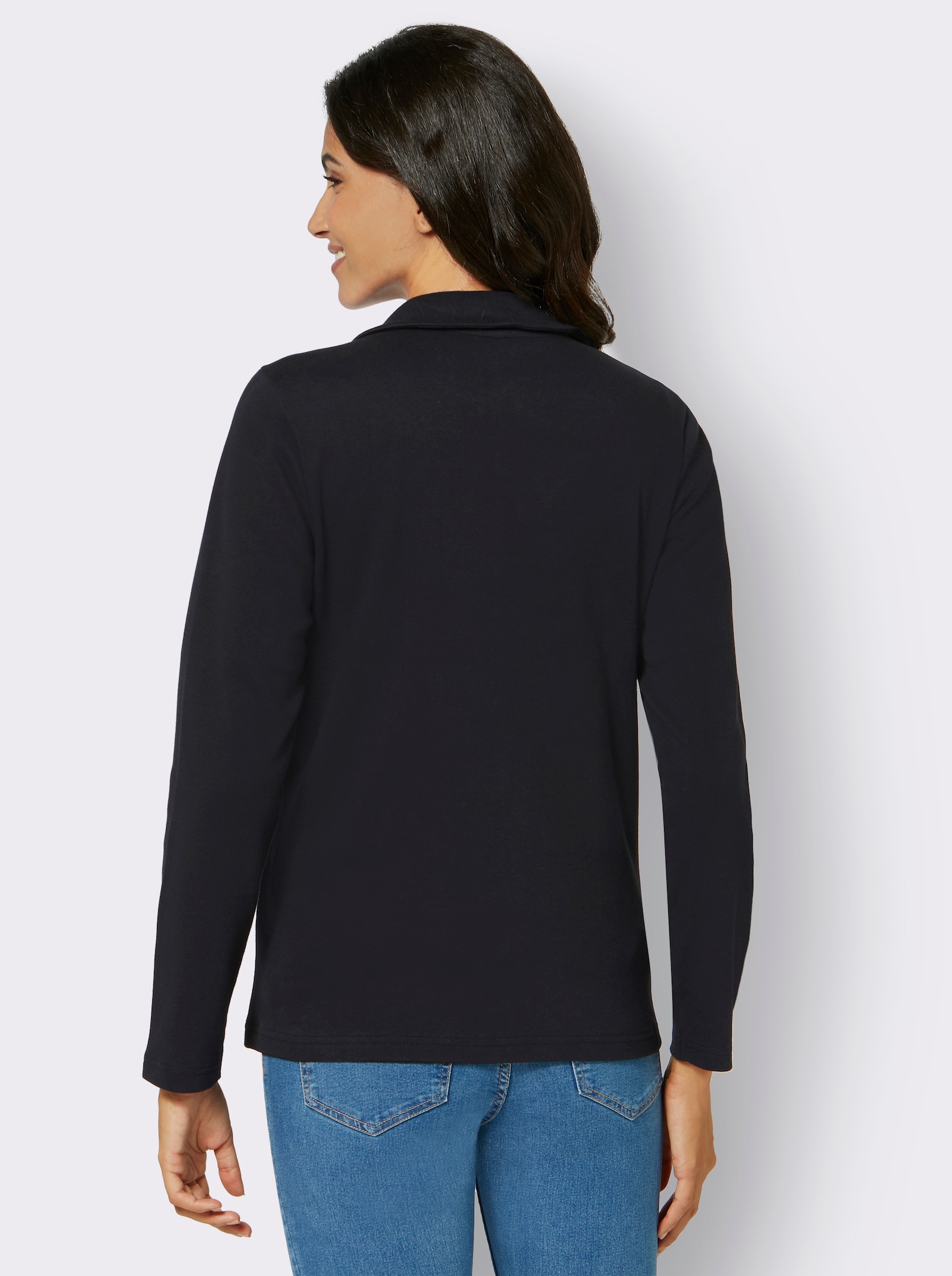 Sweatjacke aus Interlock-Jersey, formstabil - schwarz