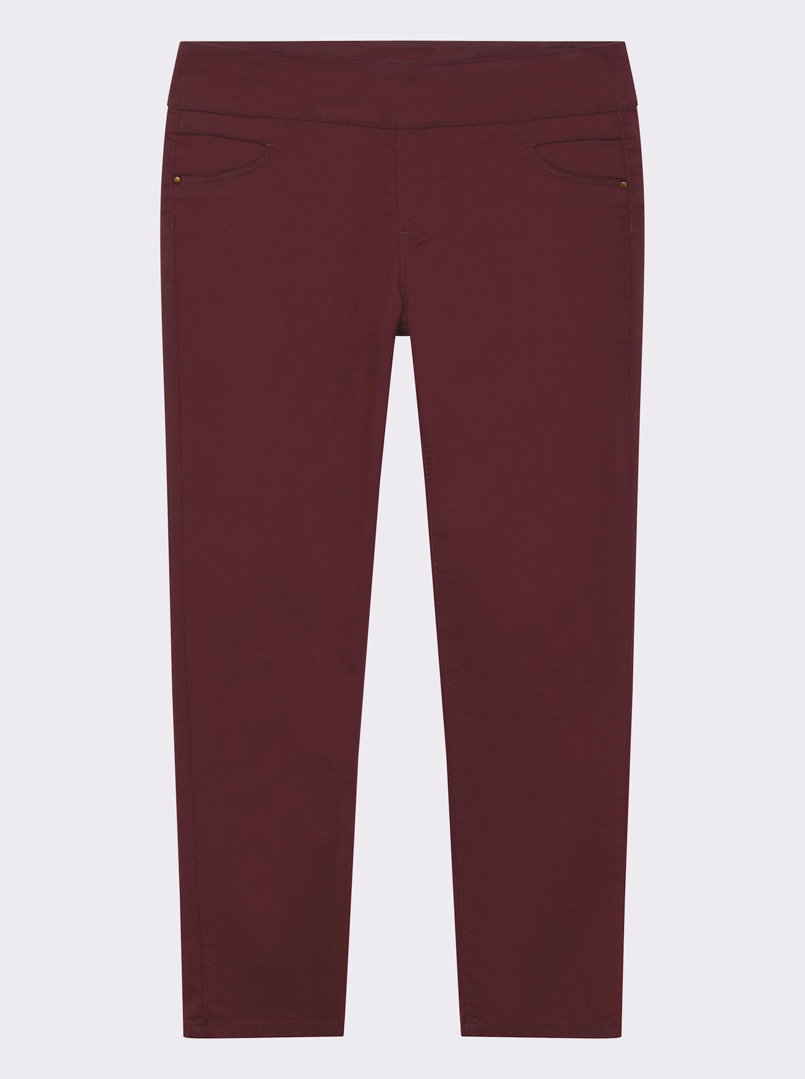 Schlupfhose mit hohem Dehnbund - bordeaux