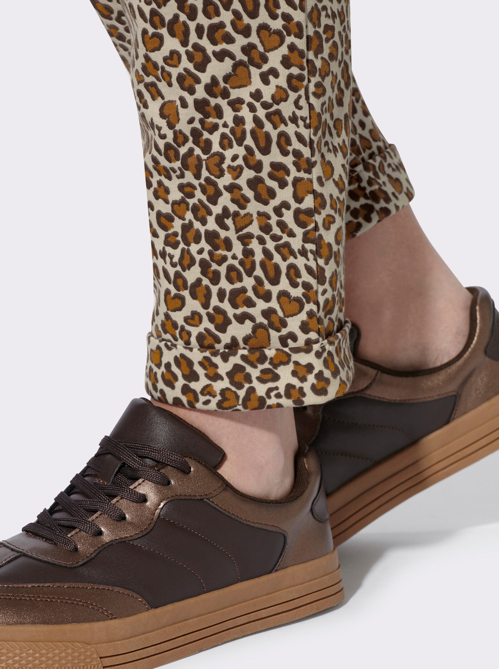 Sweathose im Animal-Print - sand-schoko-bedruckt