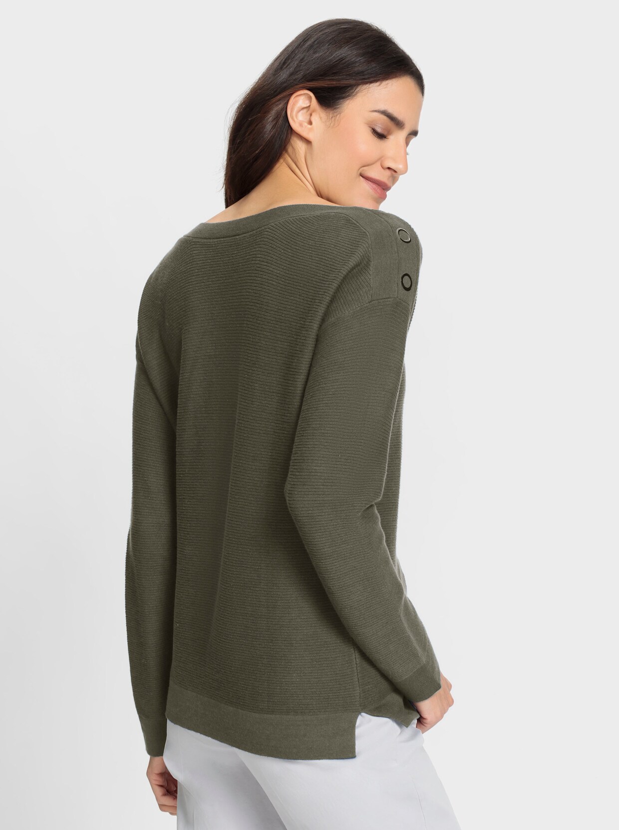 Gebreide pullover - kaki