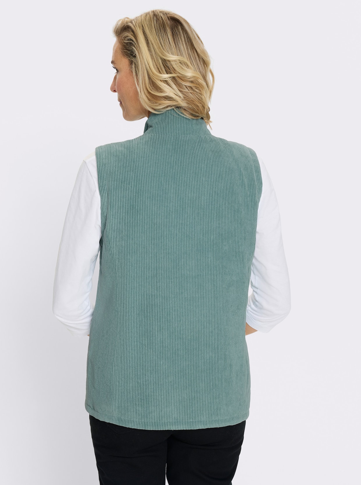 Keerbaar gilet met opstaande kraag - jade