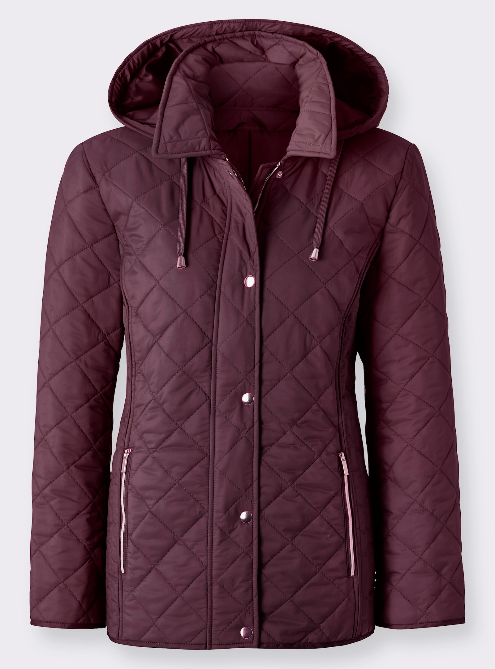Winterjacke mit Schlingenknopf-Verschluss - burgund