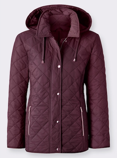 Winterjacke mit Schlingenknopf-Verschluss - burgund