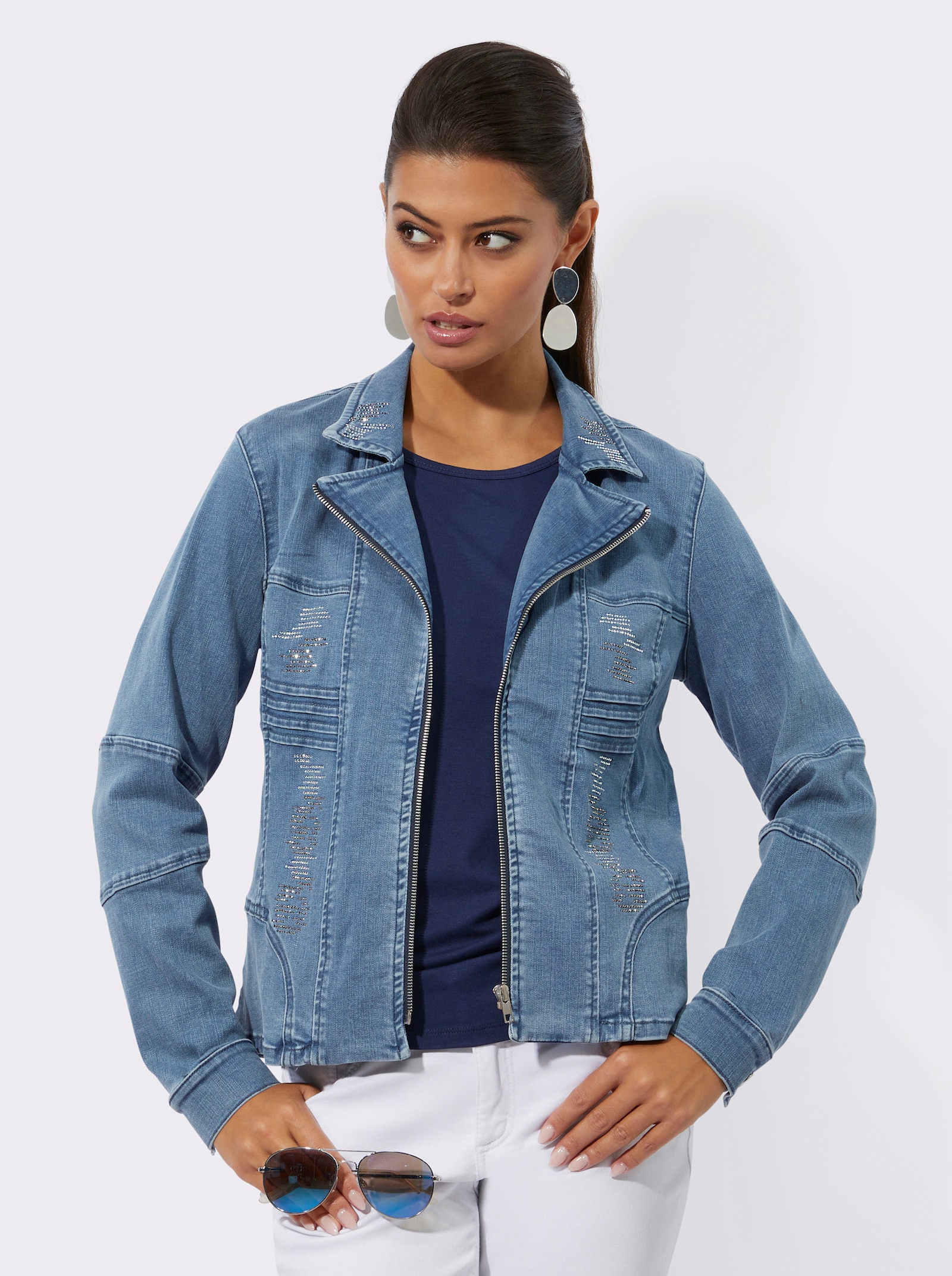 Jeansjacke in formstabiler Premium-Qualität - blue-bleached
