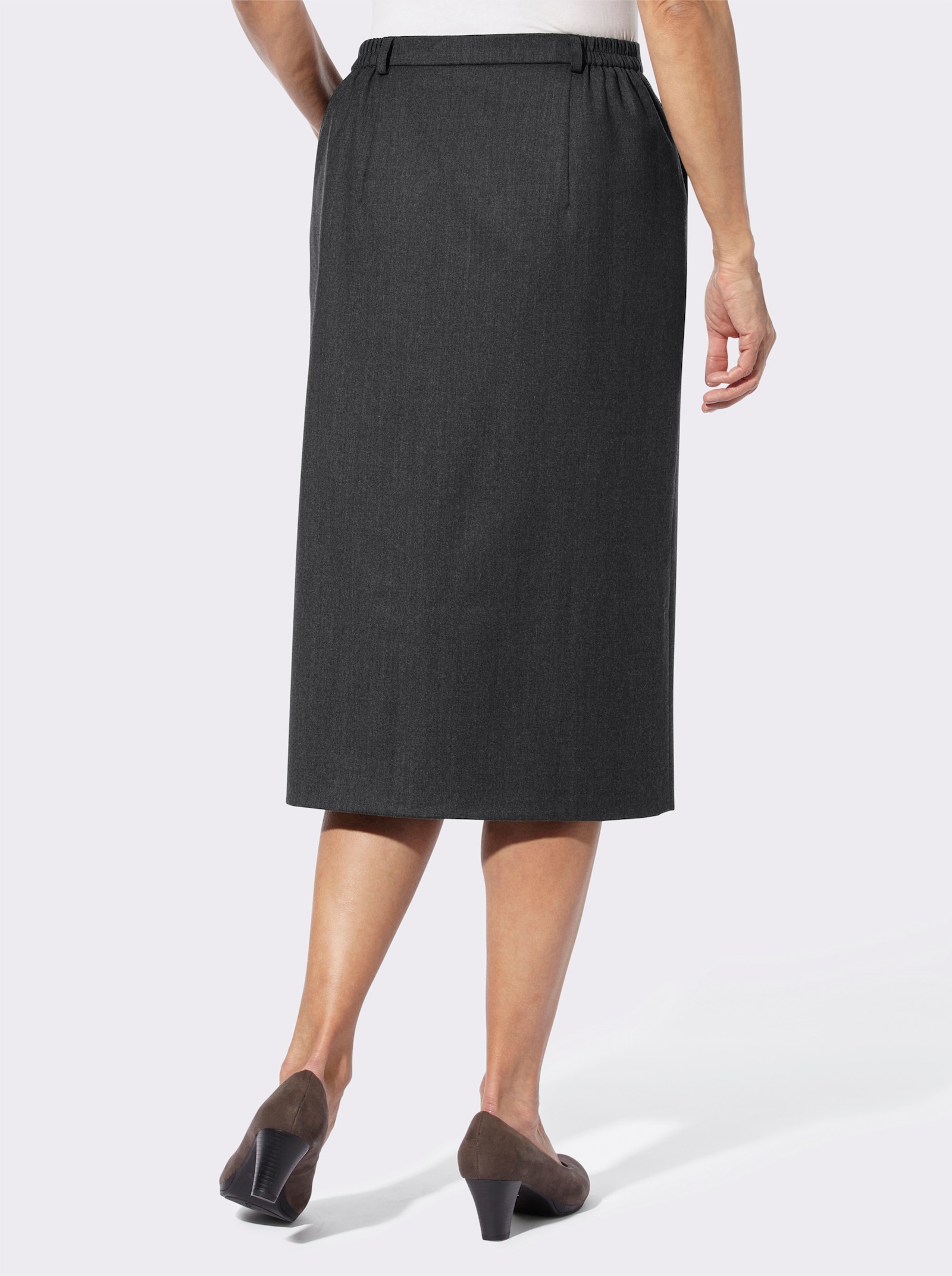 Webrock mit Deko-Patte - anthrazit-meliert