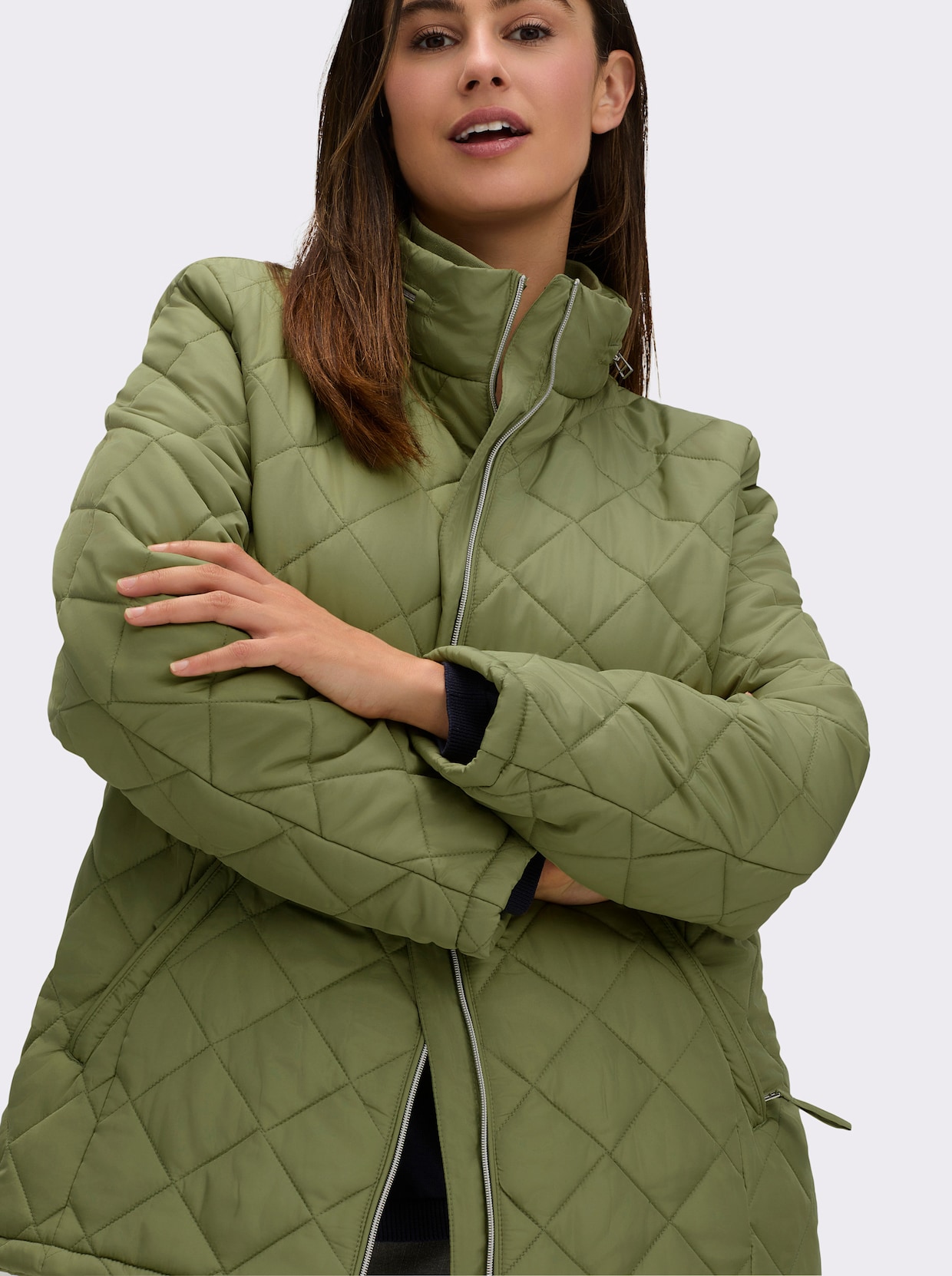 Steppjacke mit Sandwich-Stepp und Wattierung - schilf