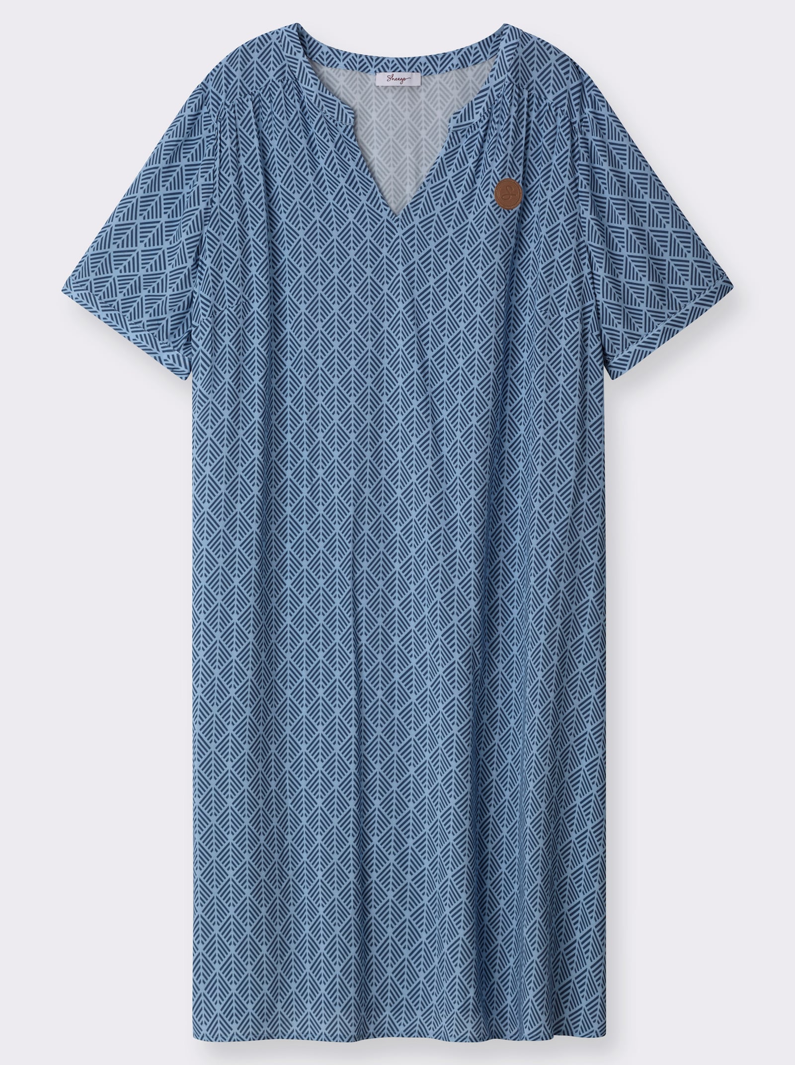 sheego Tunikakleid in A-Linie, mit Grafikprint - bleu-rauchblau-bedruckt