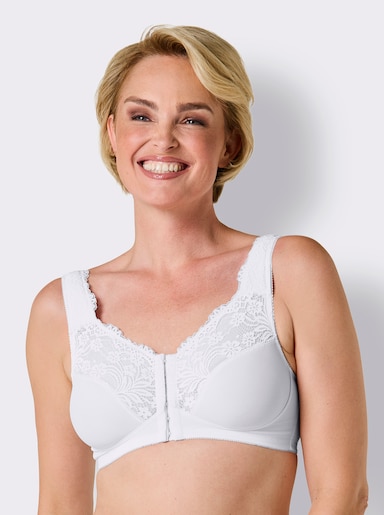 wäschepur Vorderverschluss-BH ohne Bügel - weiß