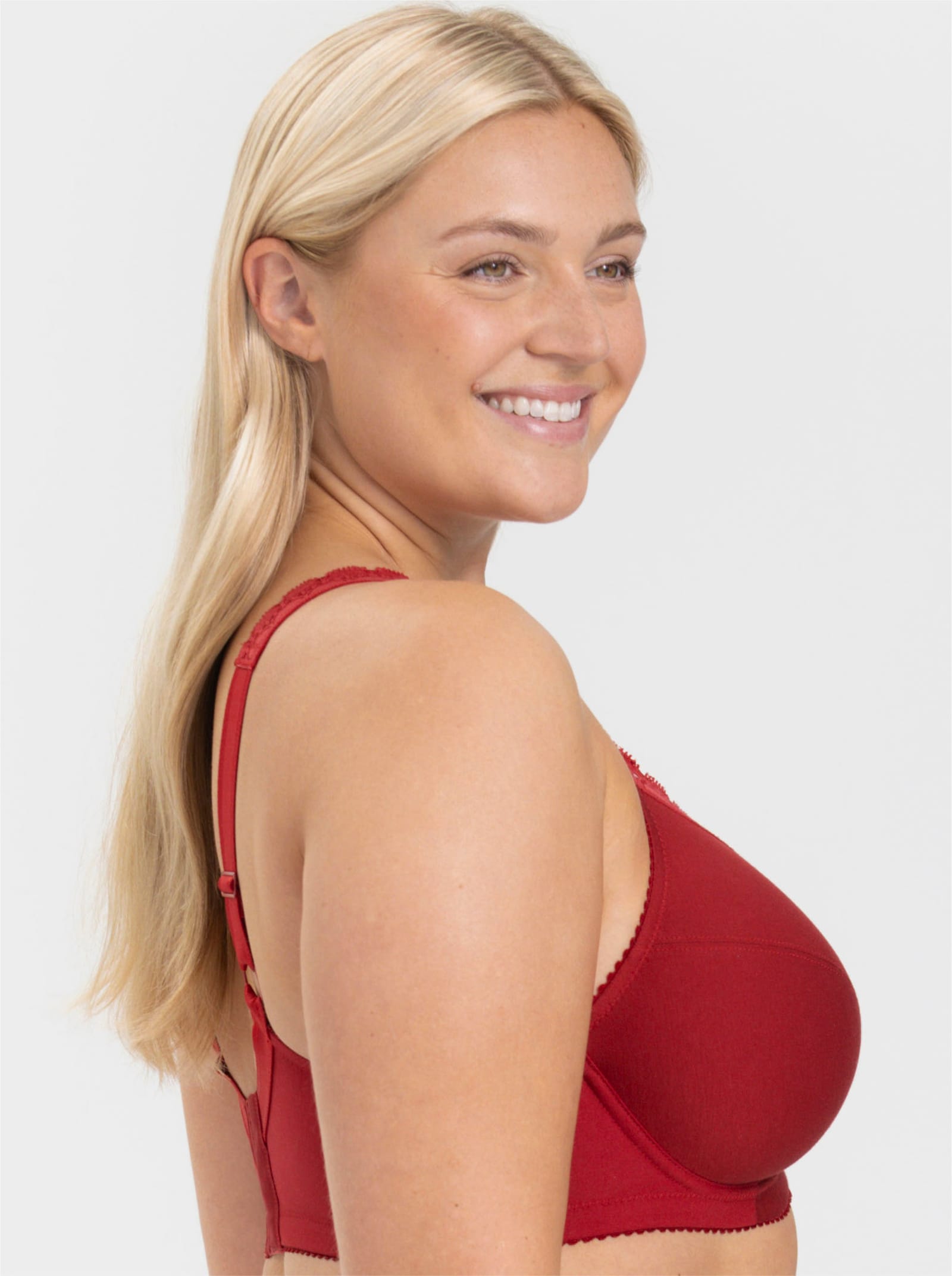 Miss Mary Bügel-BH mit elastischem Spitzenband - rot