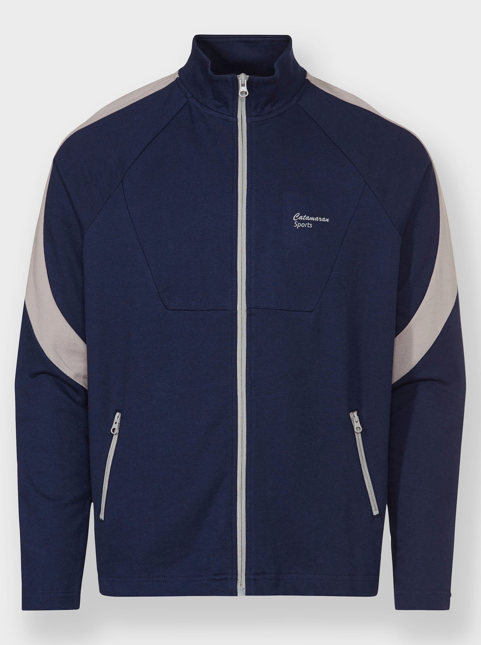 Freizeitanzug mit Reißverschluss-Taschen - marine-grau