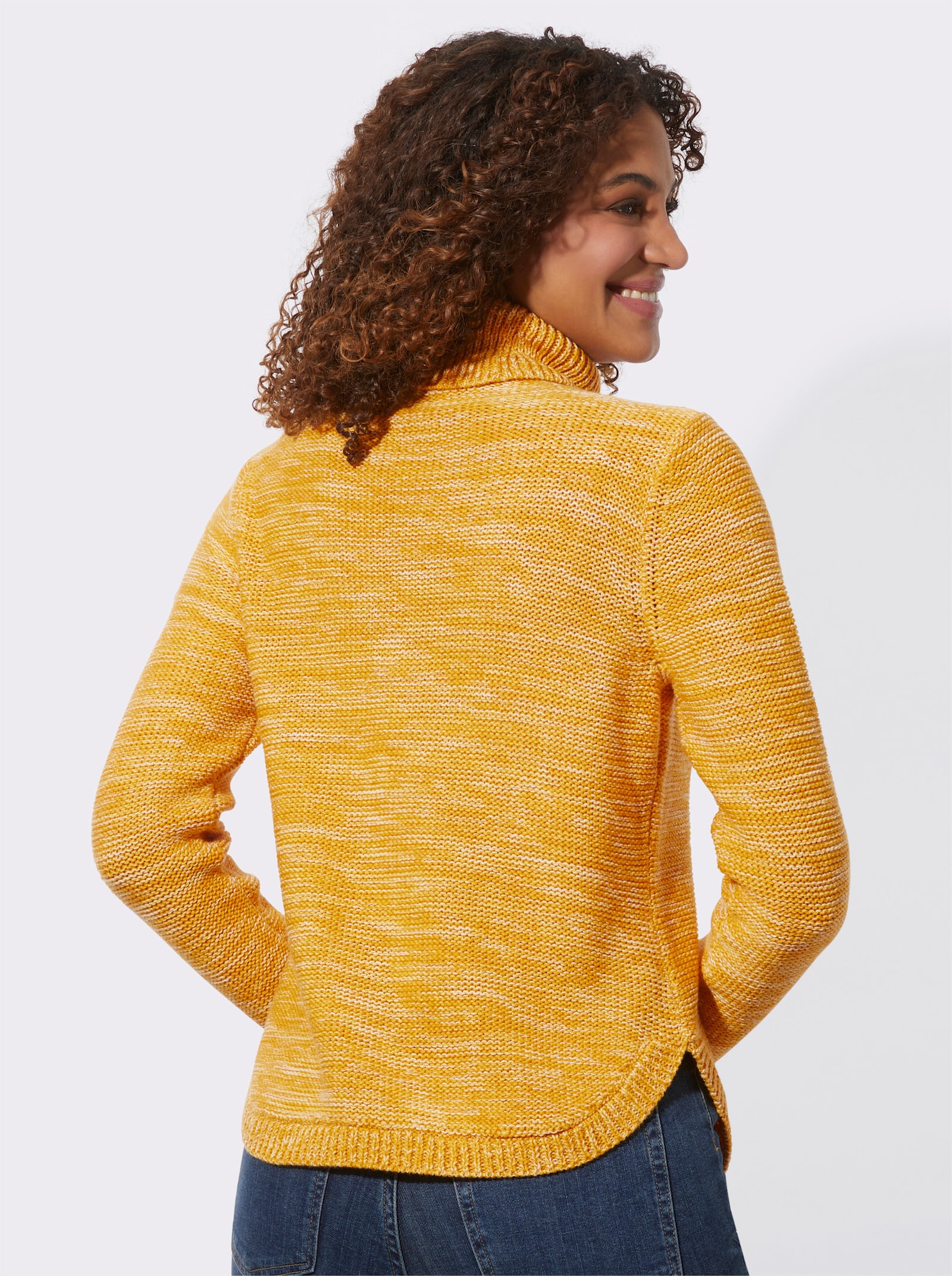 Pullover mit Rollkragen - ocker-meliert