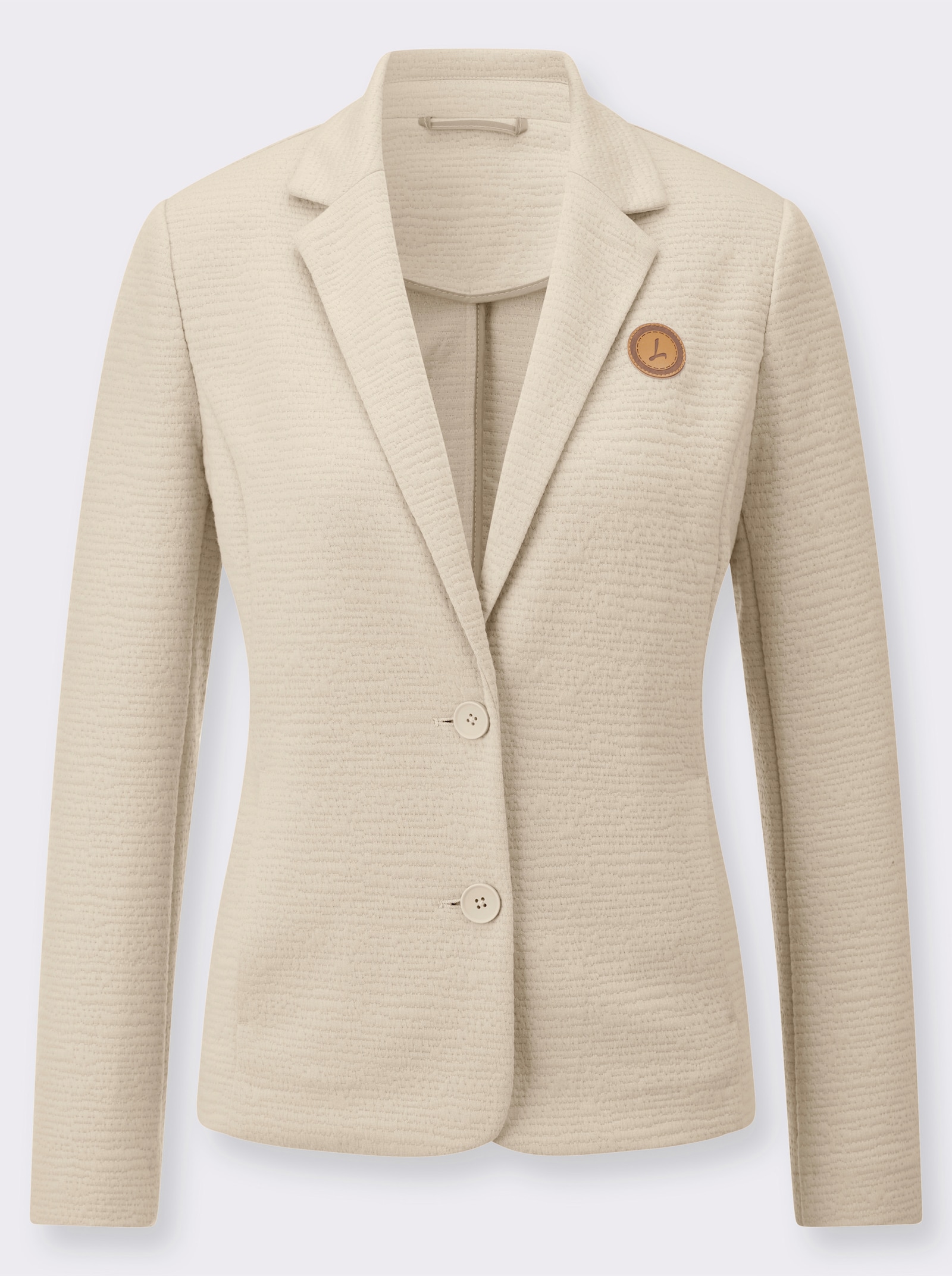 Džersej. blejzer z interlocku - slonovinová