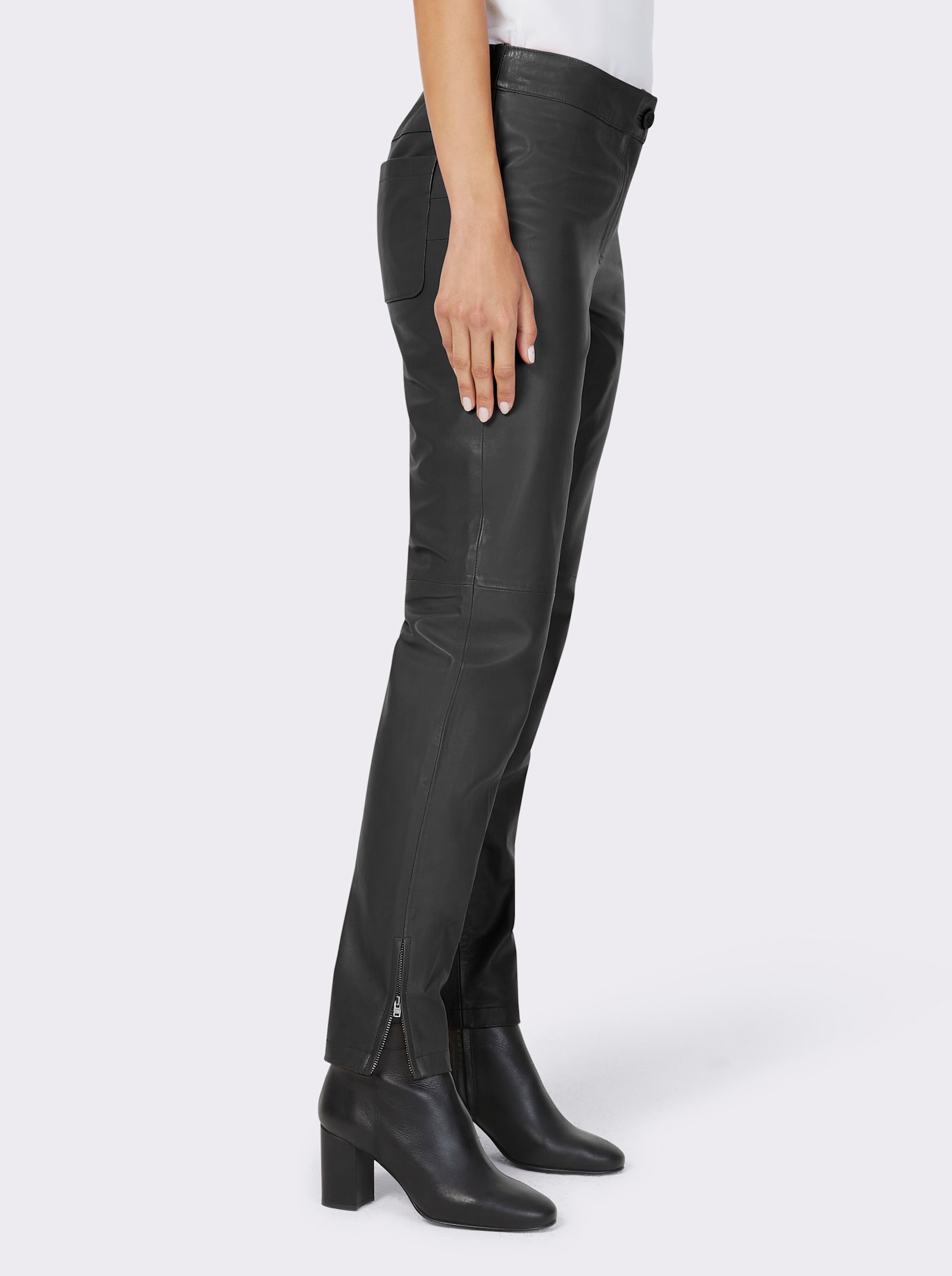 heine Lederhose aus Lamm-Nappa - schwarz