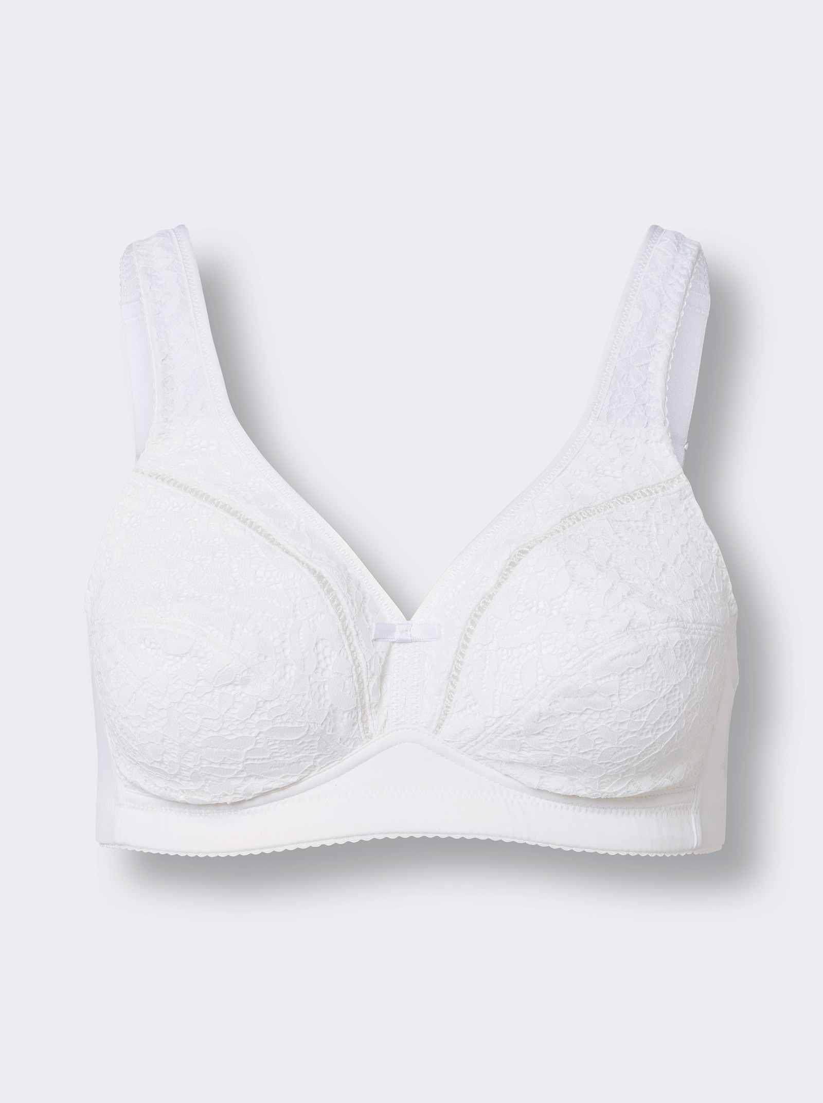 Comfortbeha zonder beugel met elastische onderbusteband - wit