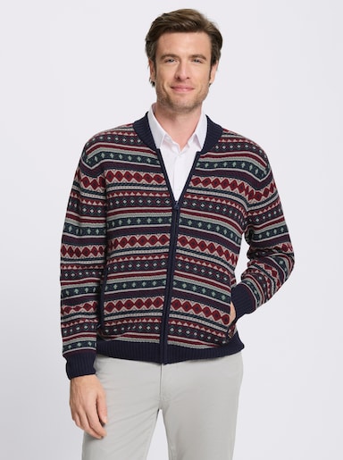 Marco Donati Strickjacke im Jacquardmuster - marine-gemustert