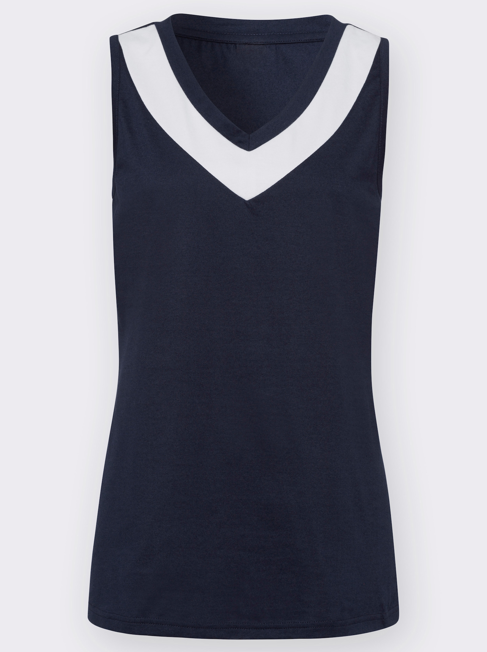 Linne med V-ringning - marin