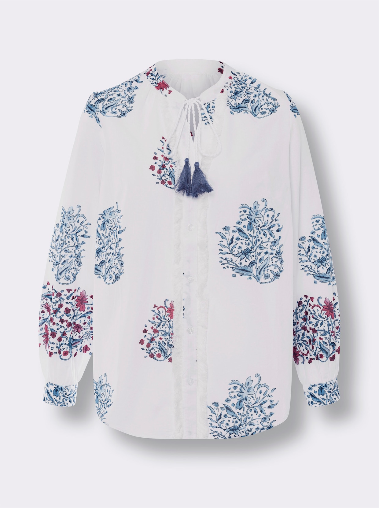 heine Blouse met print - ecru/rood bedrukt