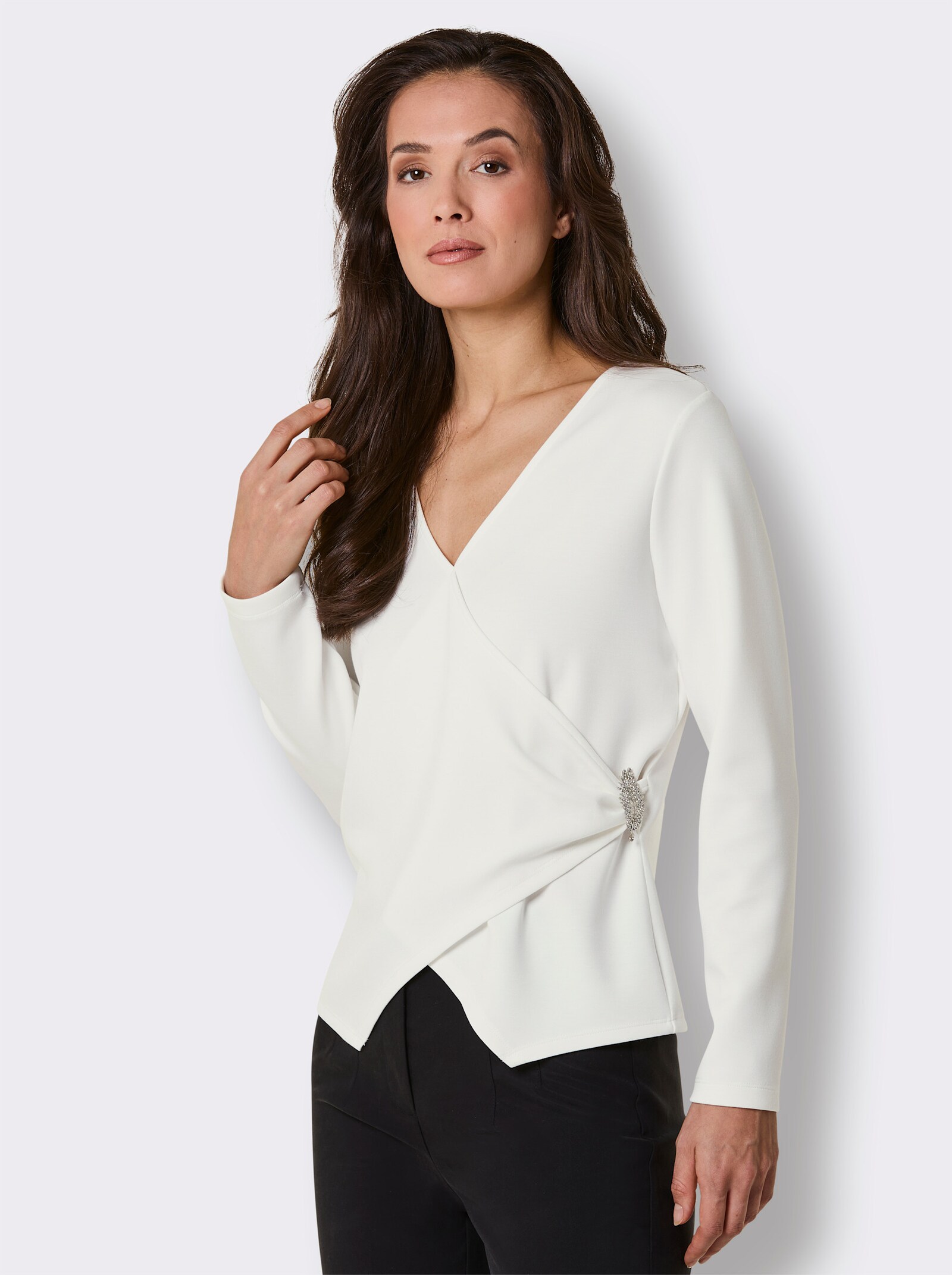 CREATION L PREMIUM V-Shirt - ecru